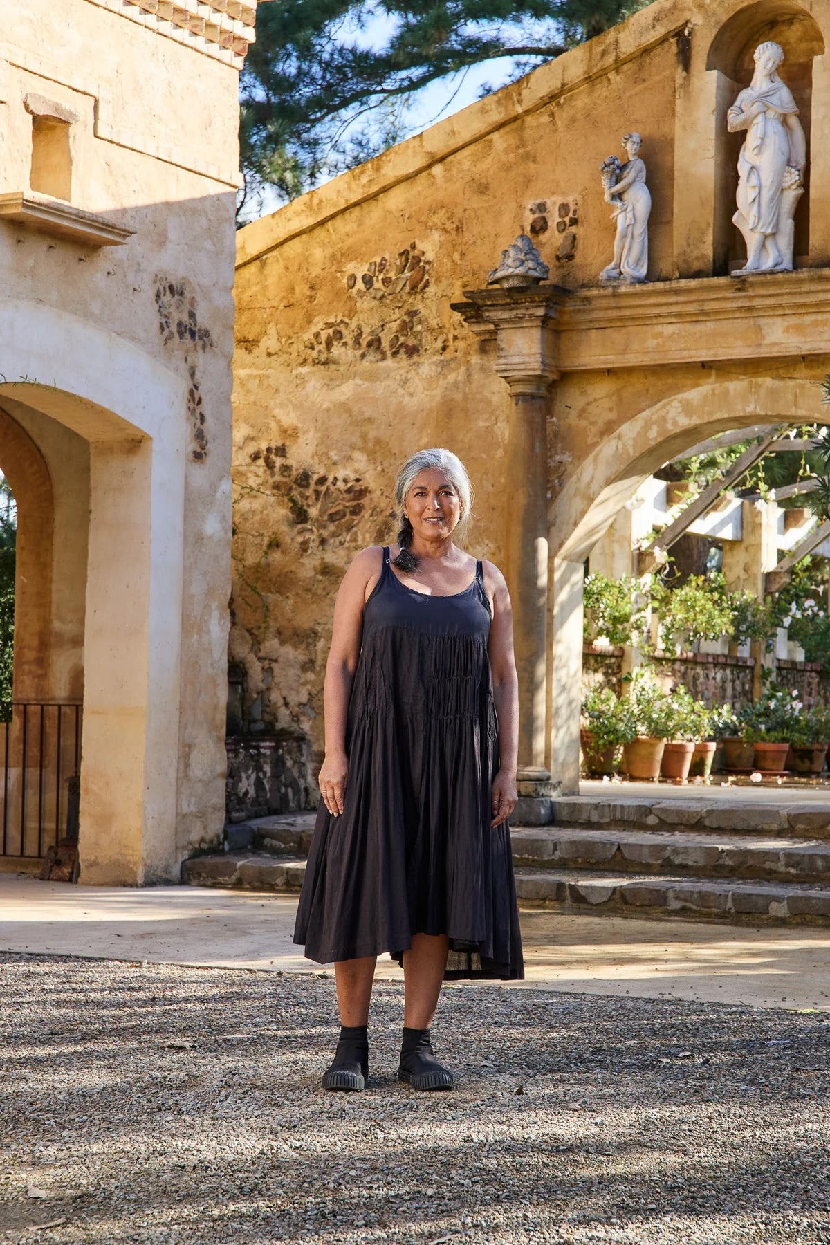 MEERA DRESS - COTTON & SILK - Black