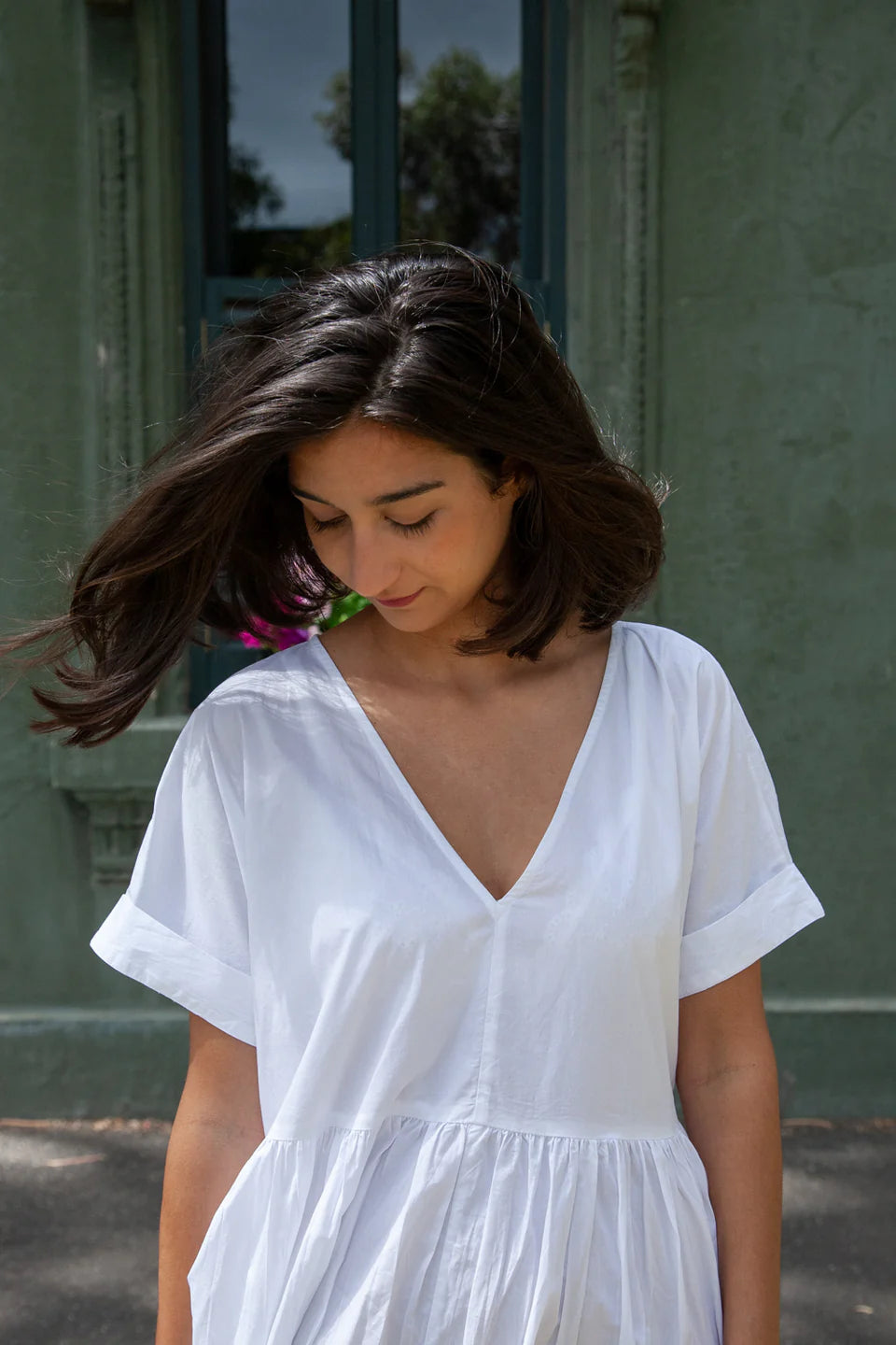 Flossie Dress Cotton Poplin - White