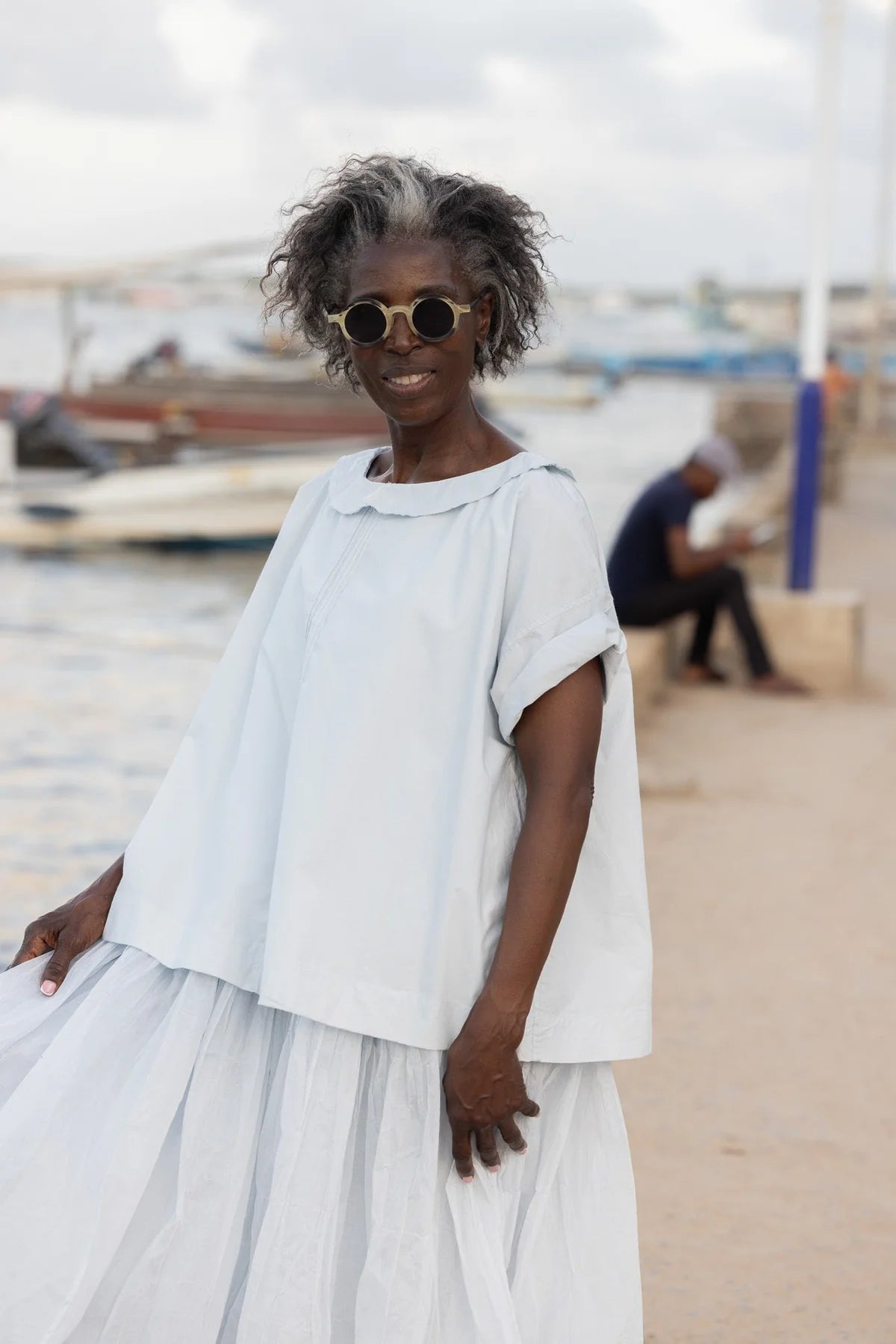 Mia Top - Cotton Poplin - Ice