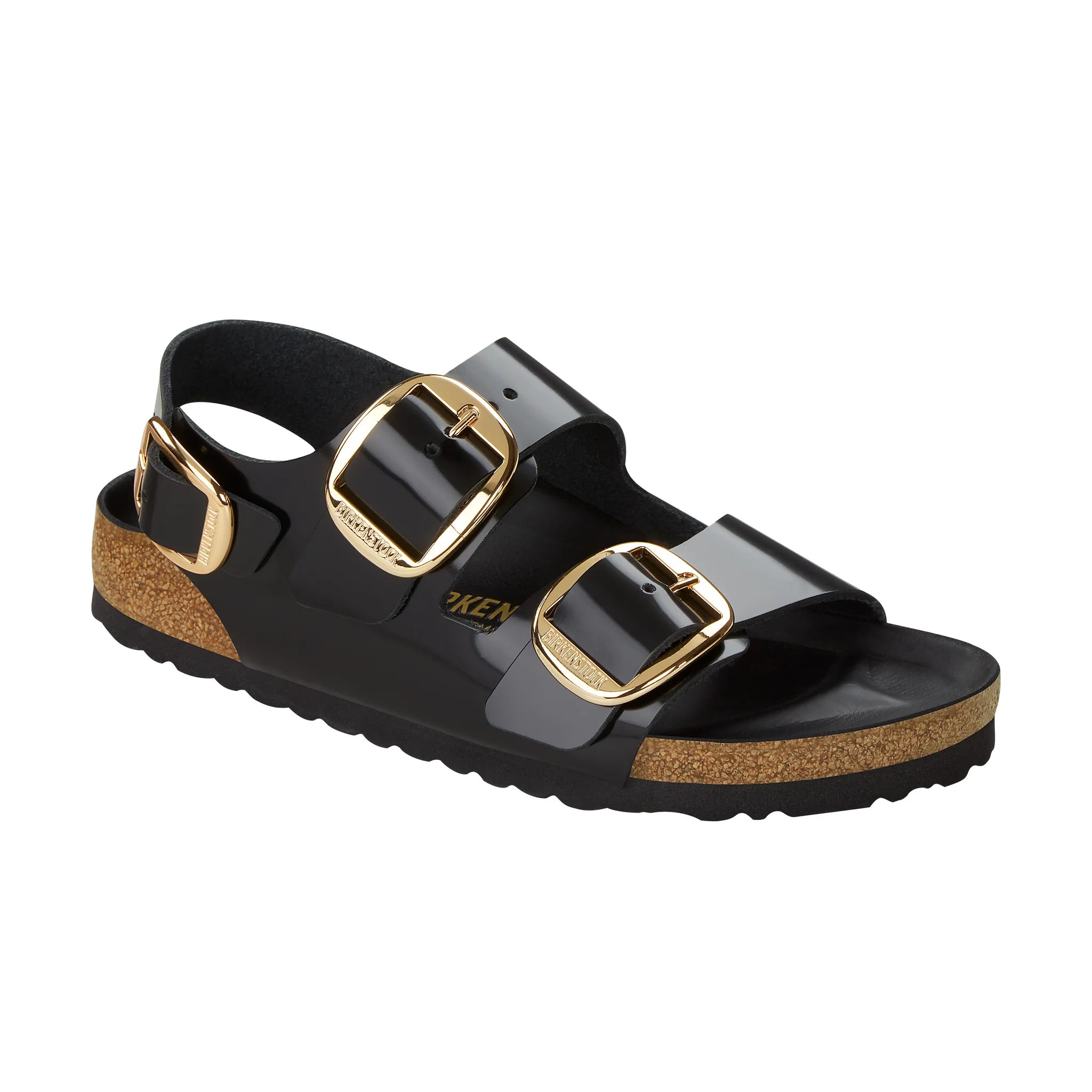 Milano Big Buckle High Shine Black Natural Leather Patent regular