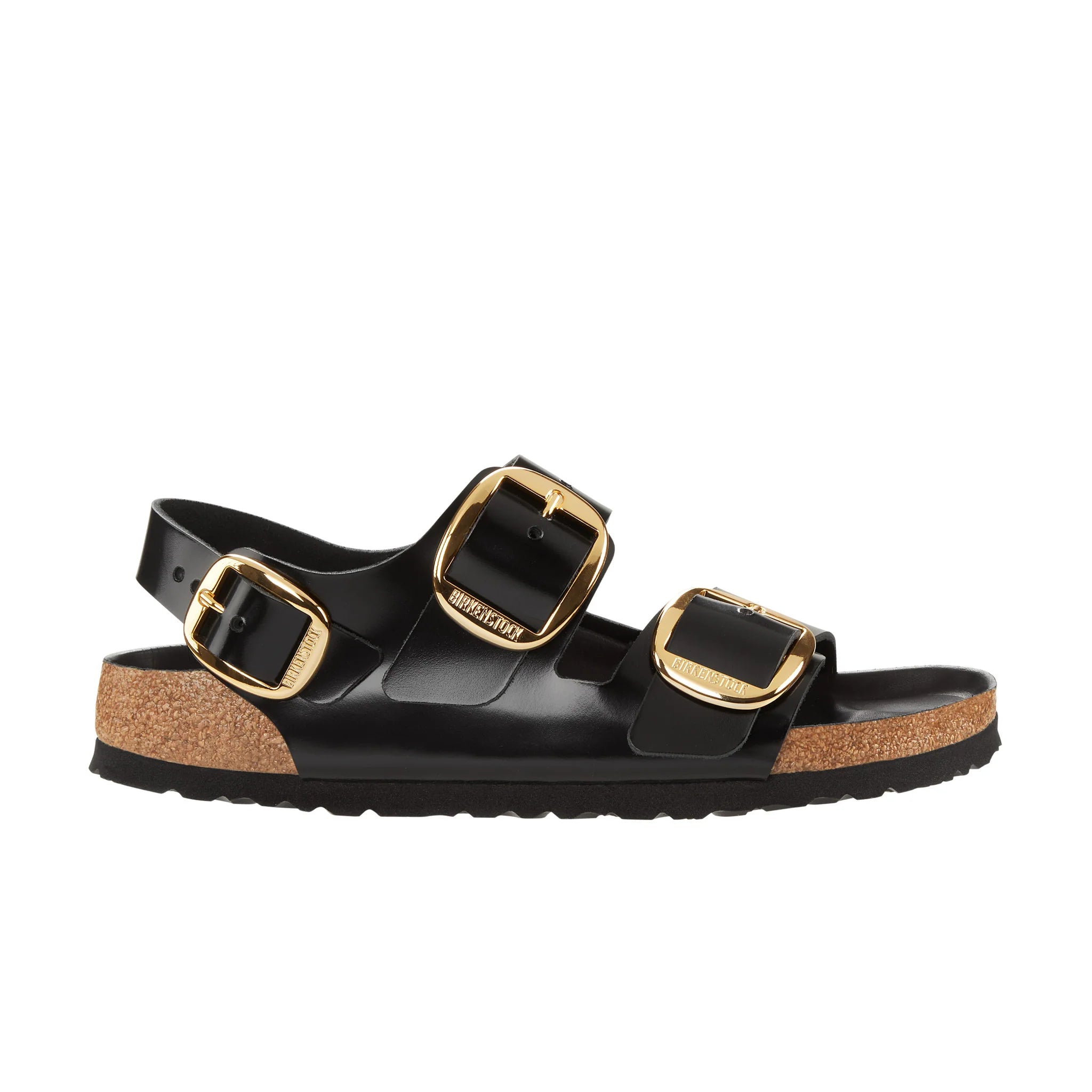 Milano Big Buckle High Shine Black Natural Leather Patent regular