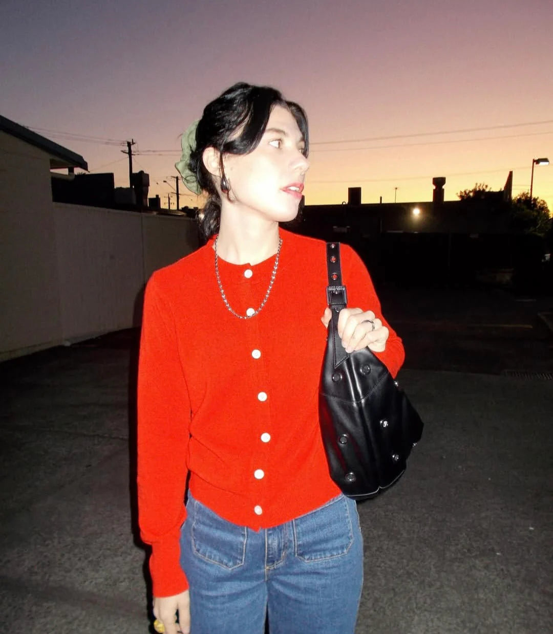 Classic Cardigan Lambswool - blood orange