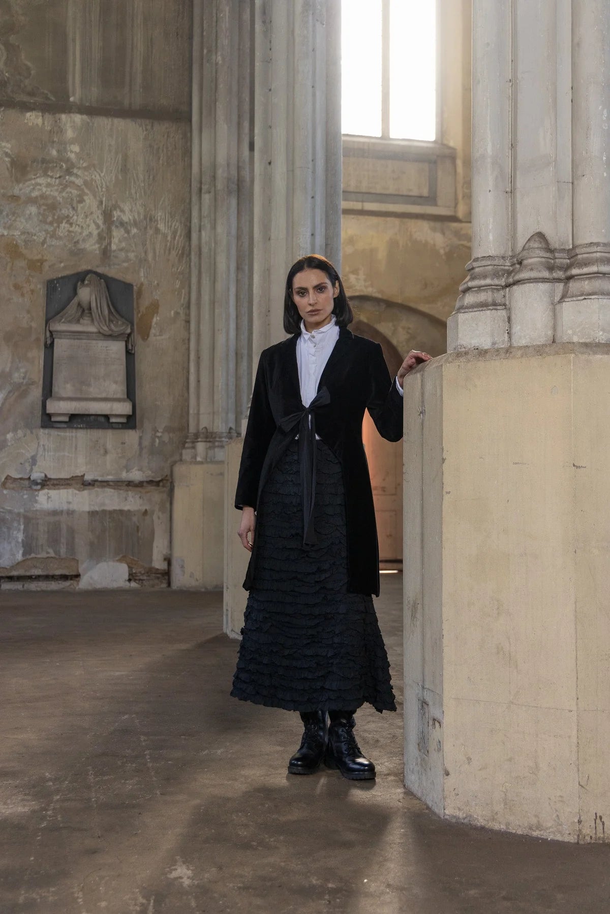Morticia Skirt - Cotton Twill - Black