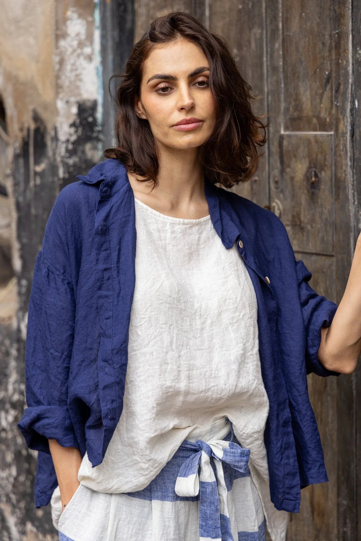 MOYO SHIRT - LINEN - Indigo