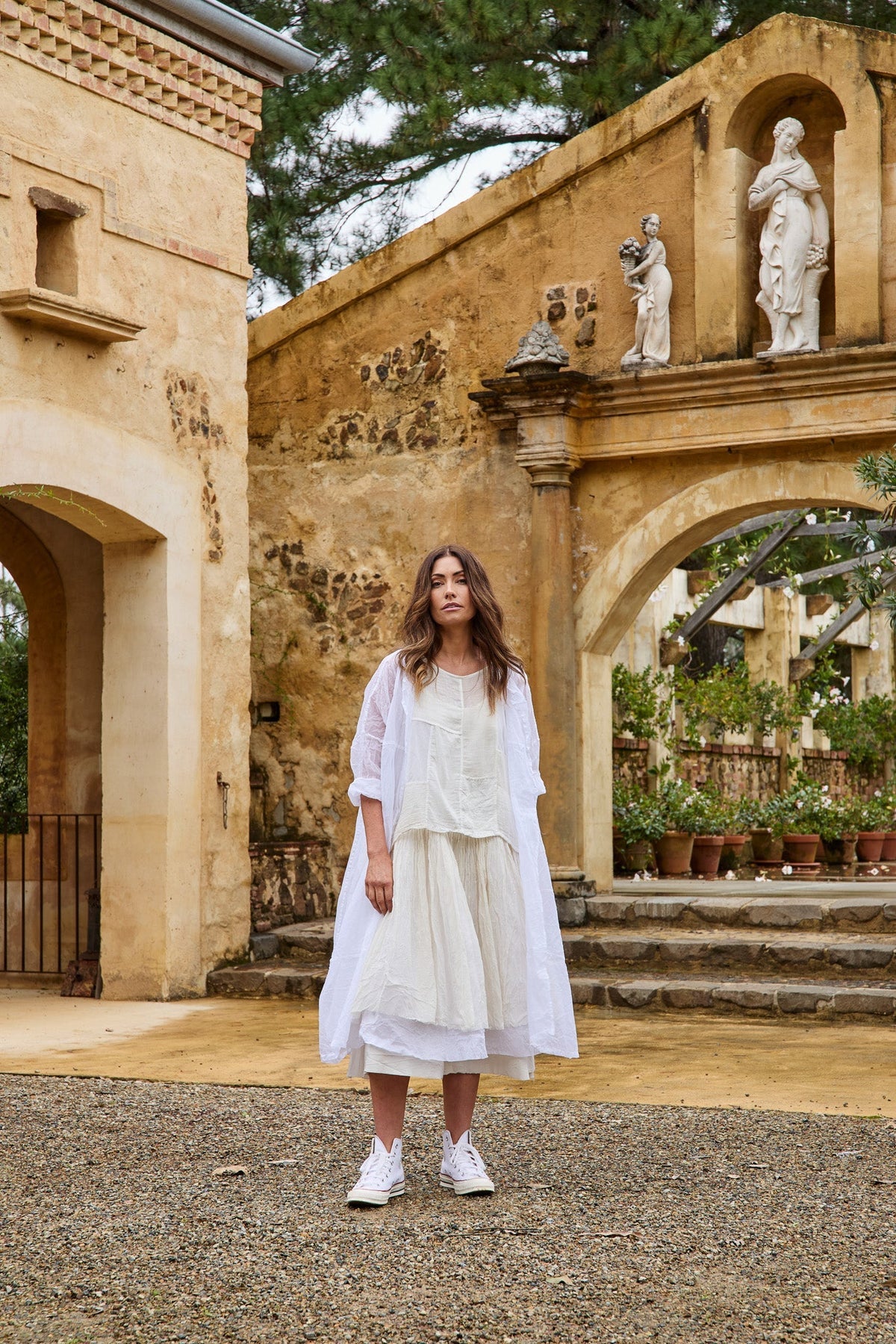 MUSKAN CAMISOLE - COTTON & LINEN - warm white