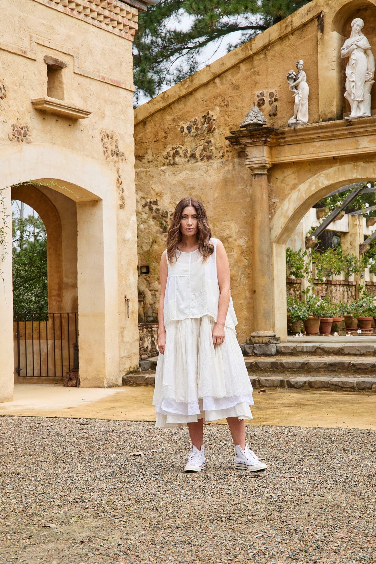 MUSKAN CAMISOLE - COTTON & LINEN - warm white