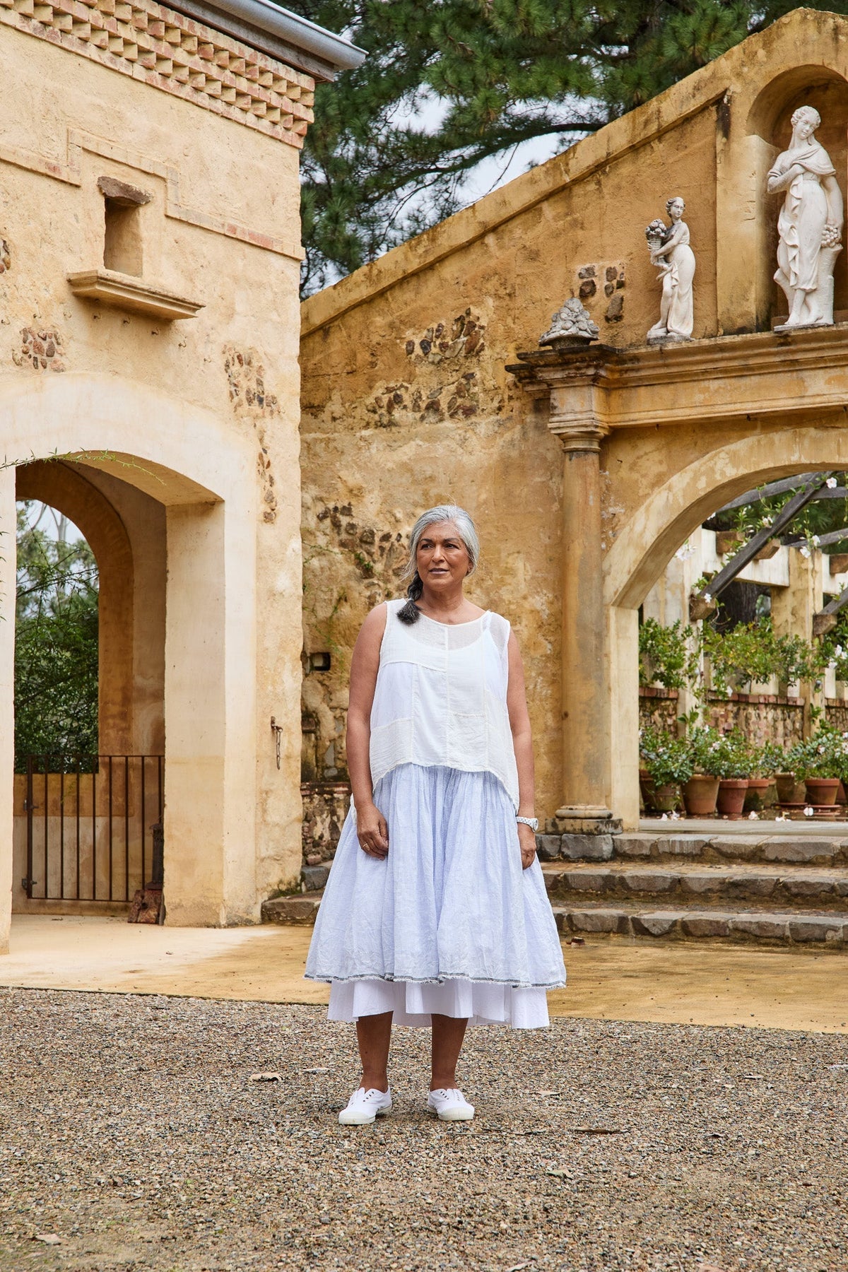 MUSKAN CAMISOLE - COTTON & LINEN - warm white