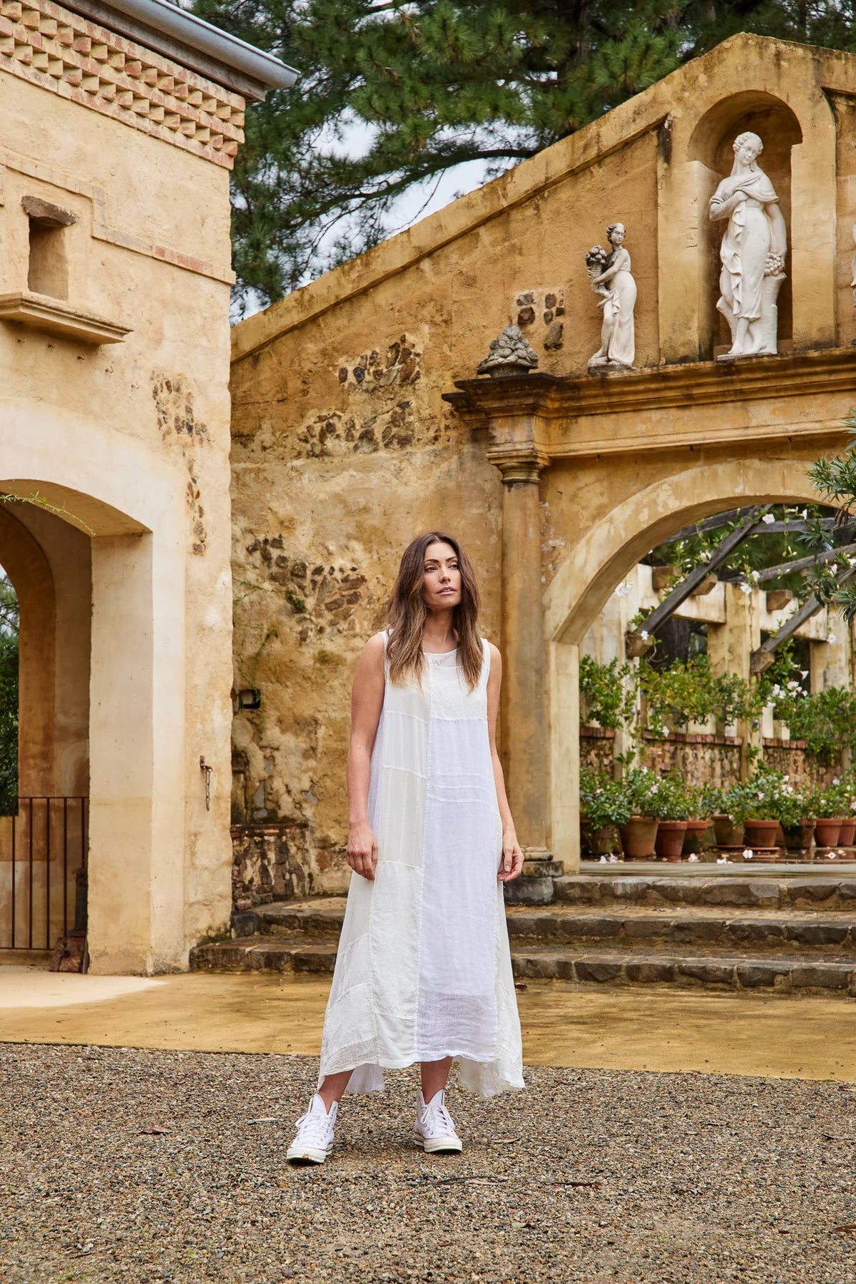 MUSKAN DRESS - COTTON & LINEN - Warm White