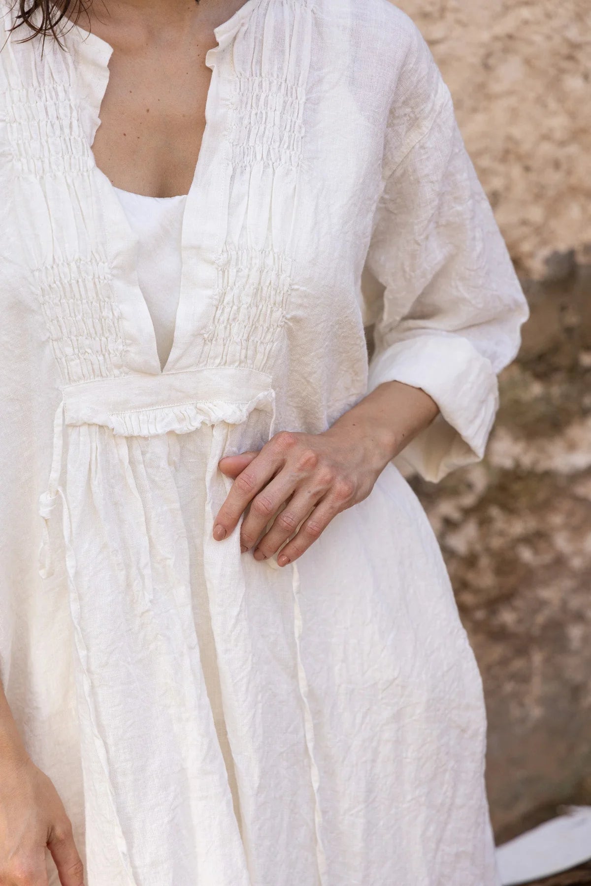 Nzuri Tunic - Linen - White