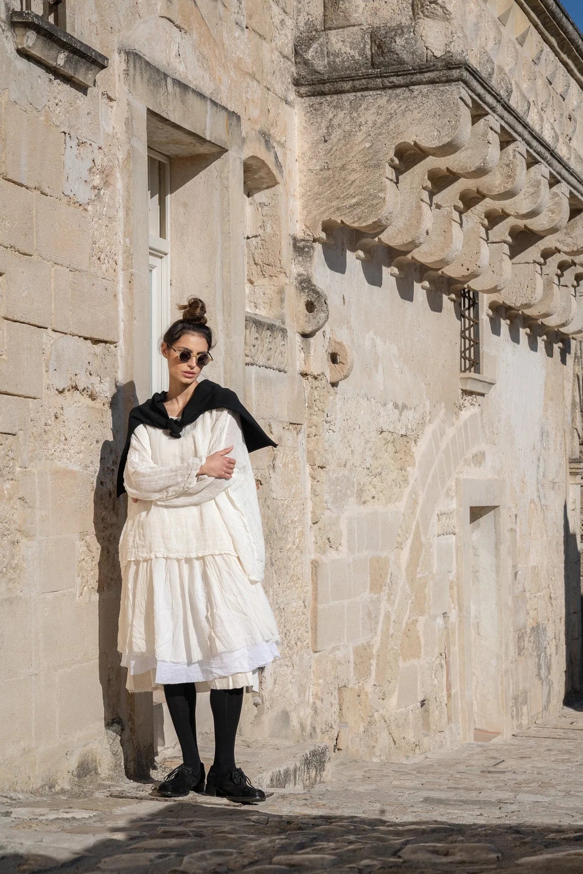 St Barts Linen Top - Cream