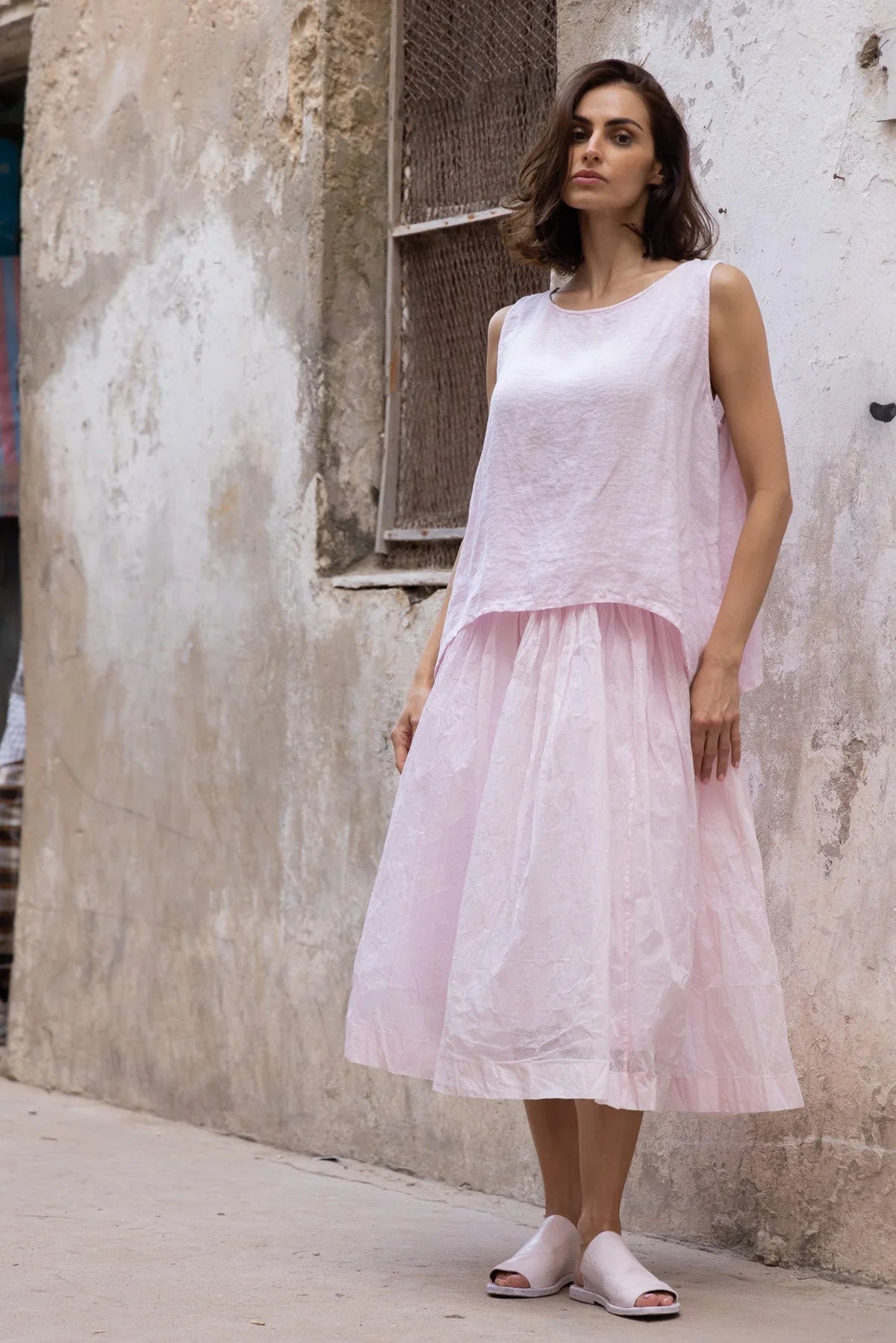 Taji Top - Linen - Pink