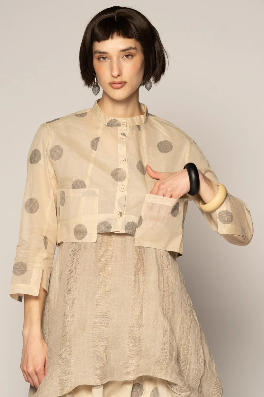 Dotto Short Jacket - Cotton Organdy Natural