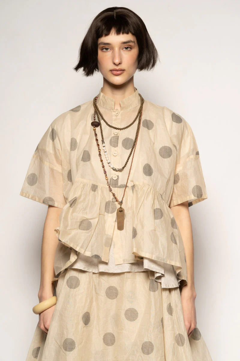 Dotto Gather Jacket - Cotton Organdy Natural