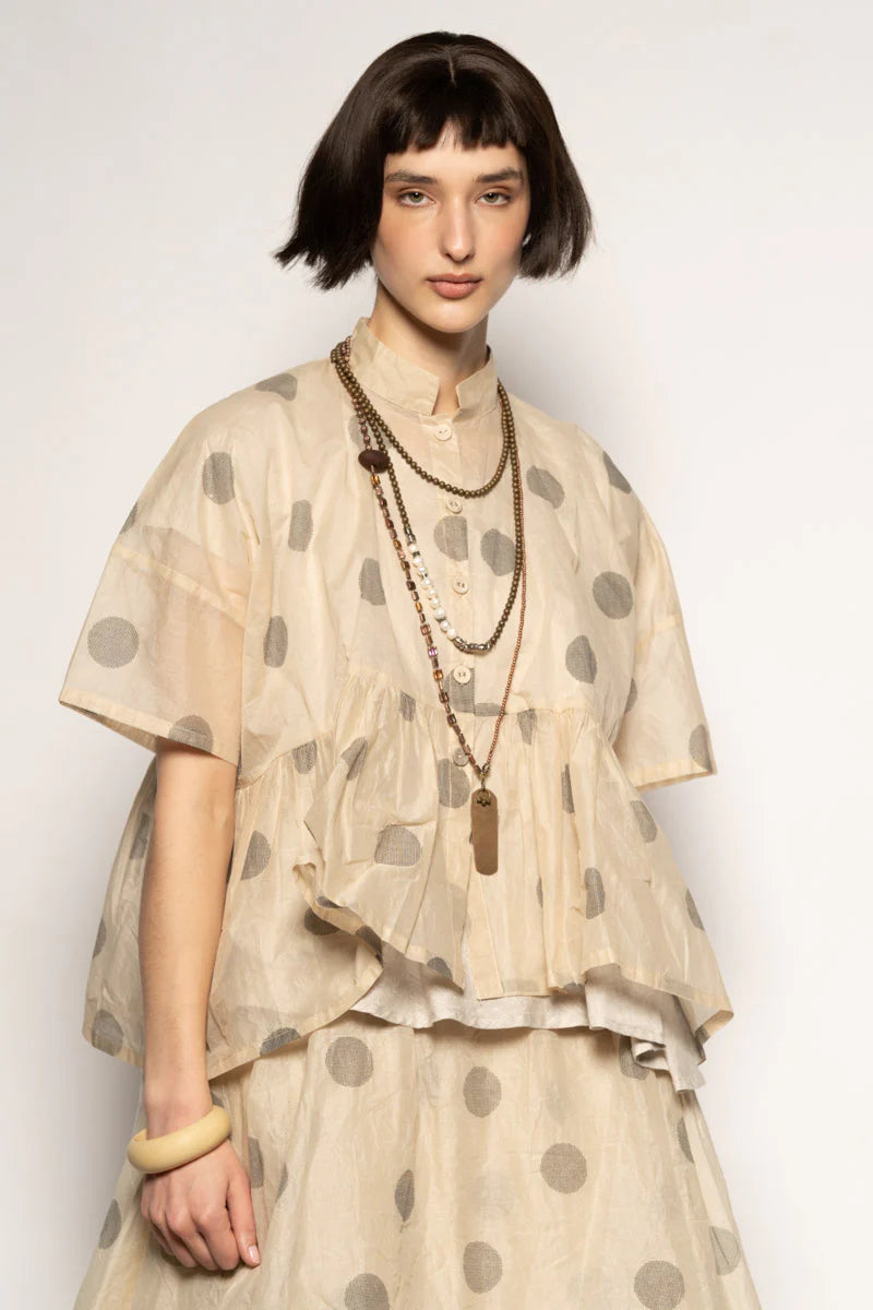 Dotto Gather Jacket - Cotton Organdy Natural