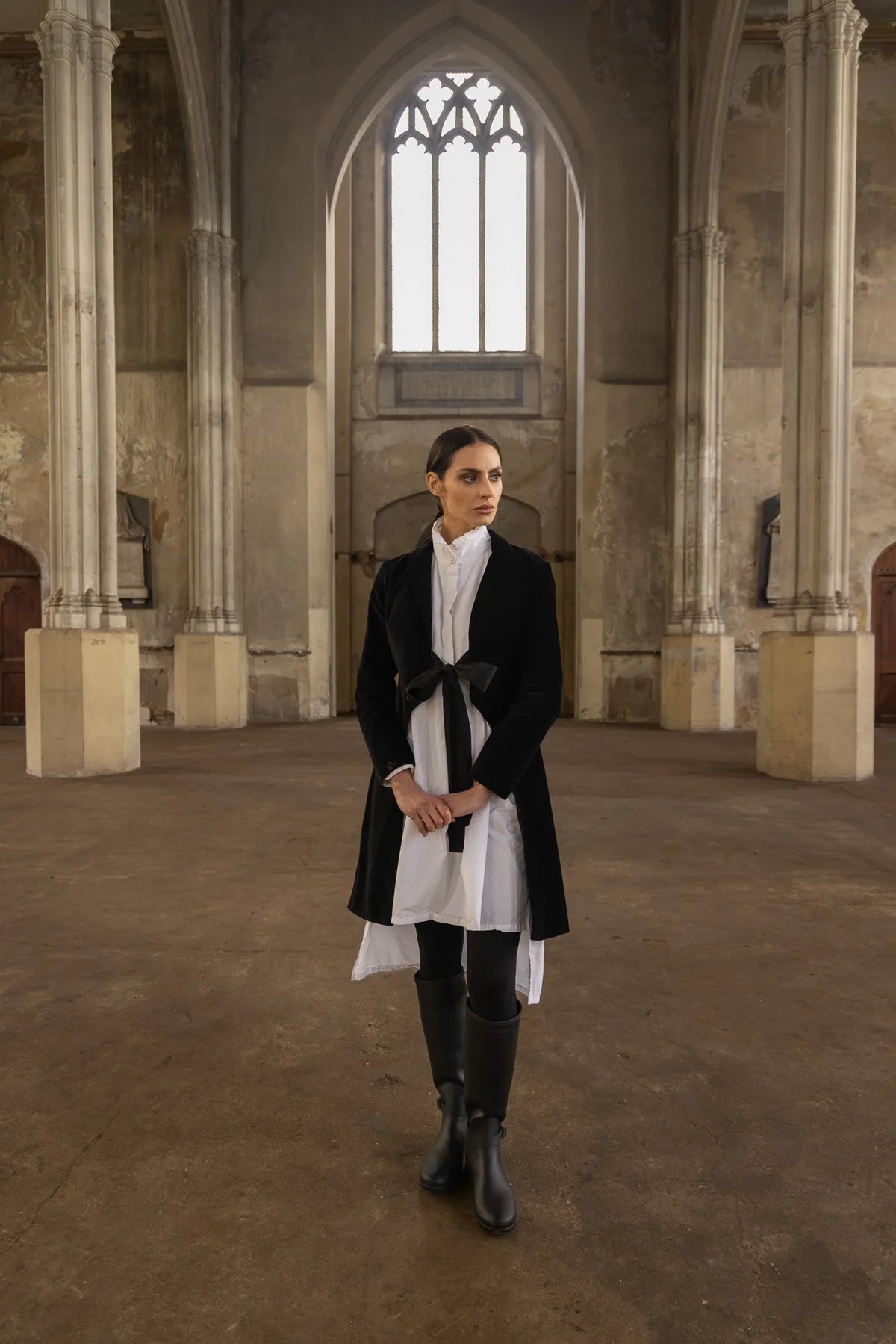 Winifred Shirt Dress- Cotton Poplin - White