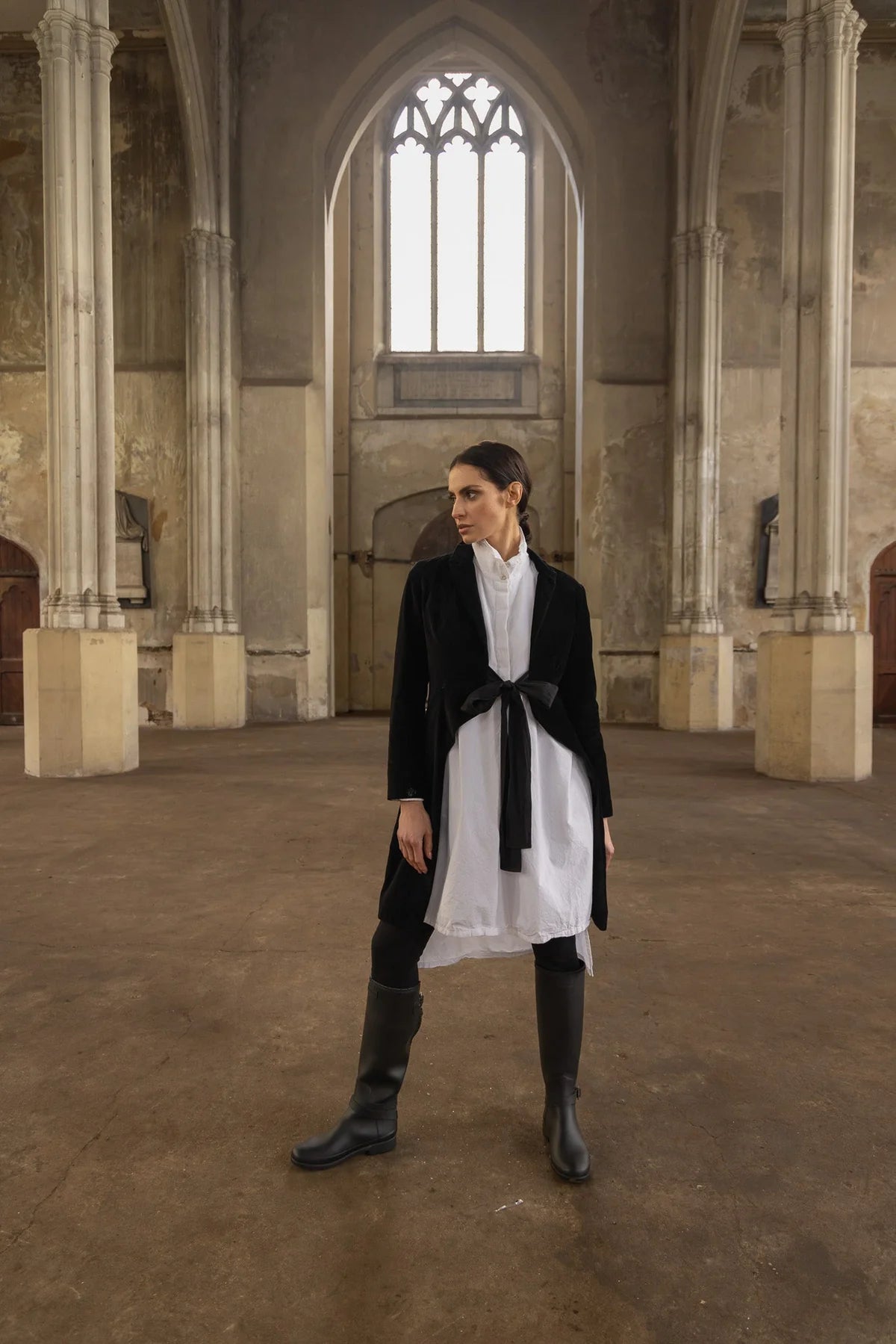 Winifred Shirt Dress- Cotton Poplin - White