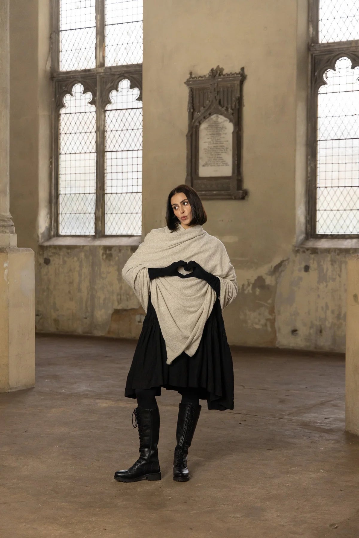 WINSTON SHAWL WOOL - OATMEAL