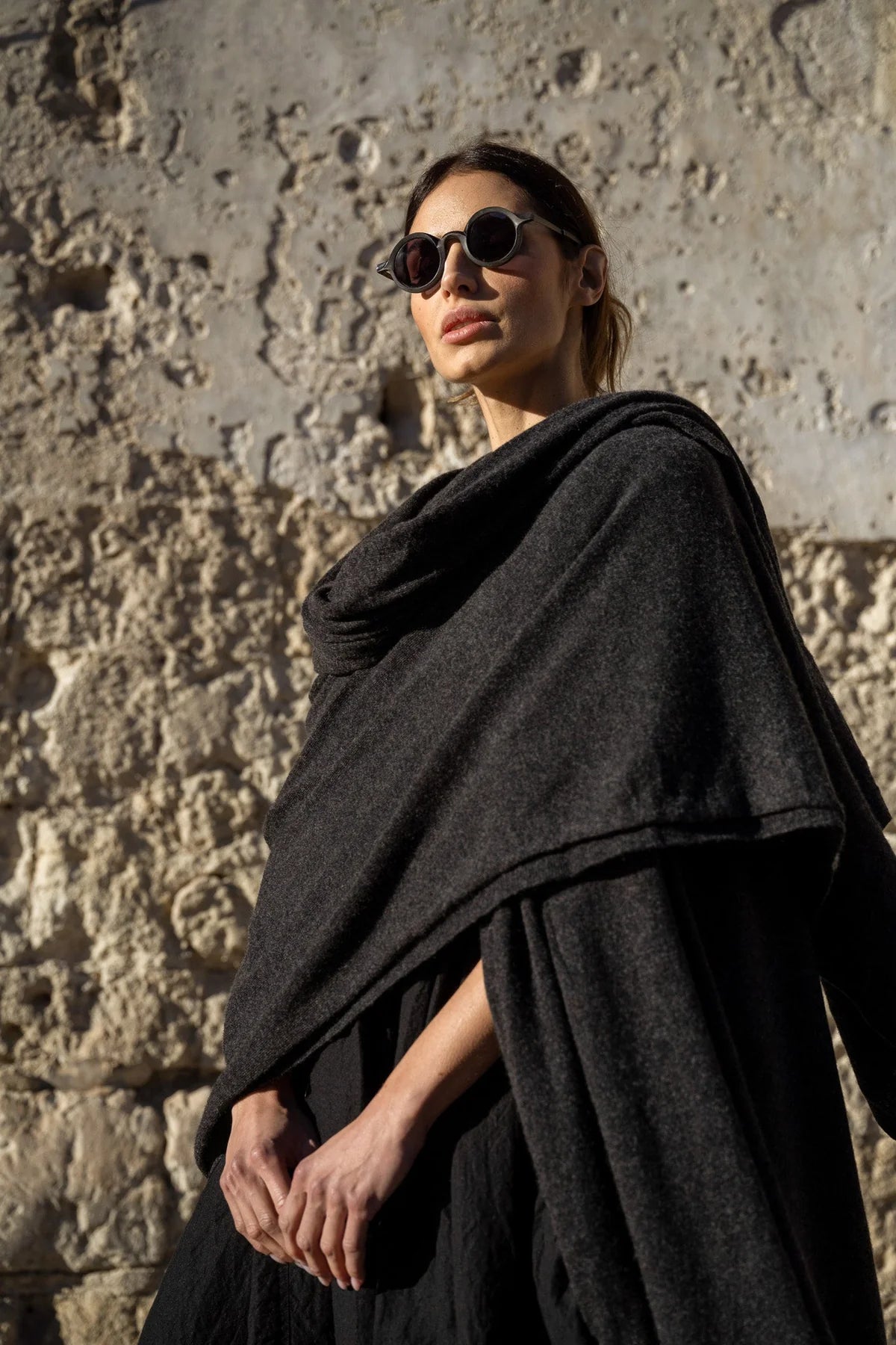 WINSTON SHAWL WOOL - Black