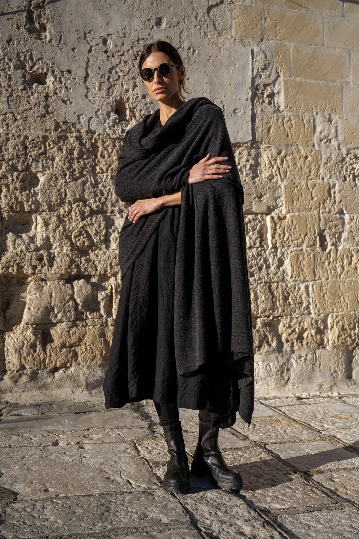 WINSTON SHAWL WOOL - Black