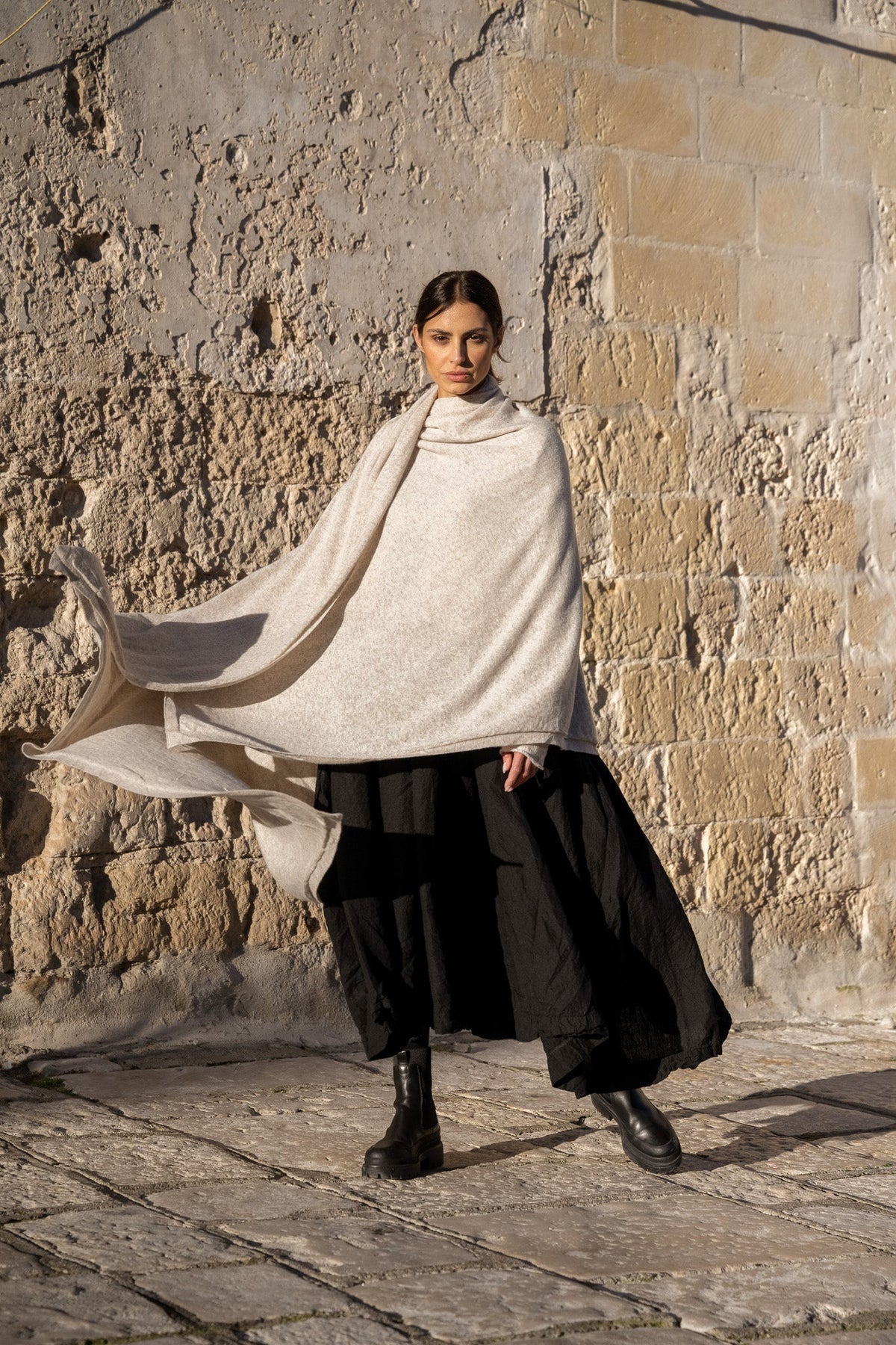 WINSTON SHAWL WOOL - OATMEAL