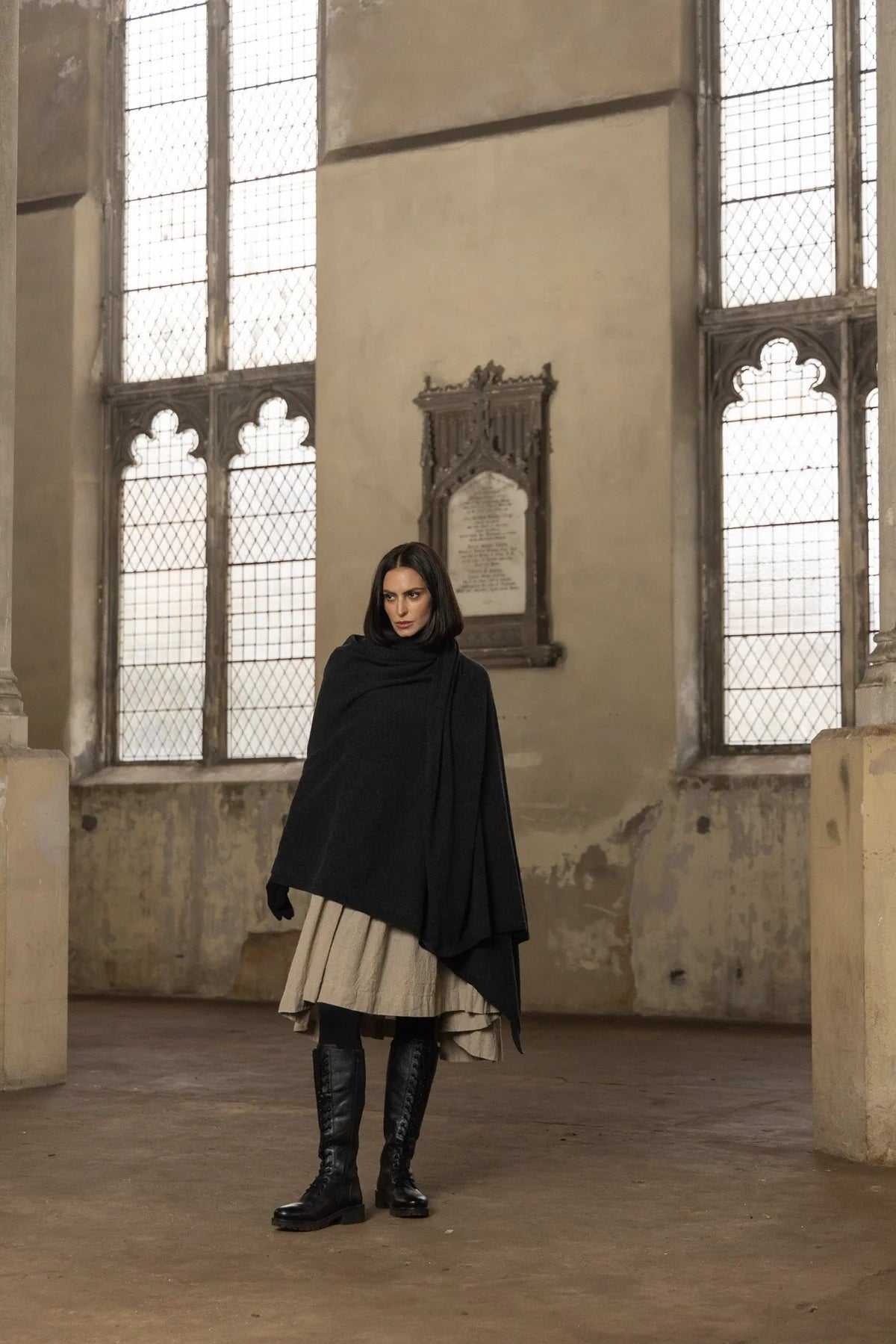 WINSTON SHAWL WOOL - Black