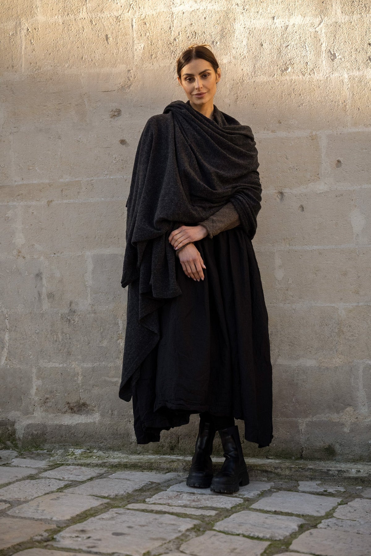 WINSTON SHAWL WOOL - Black