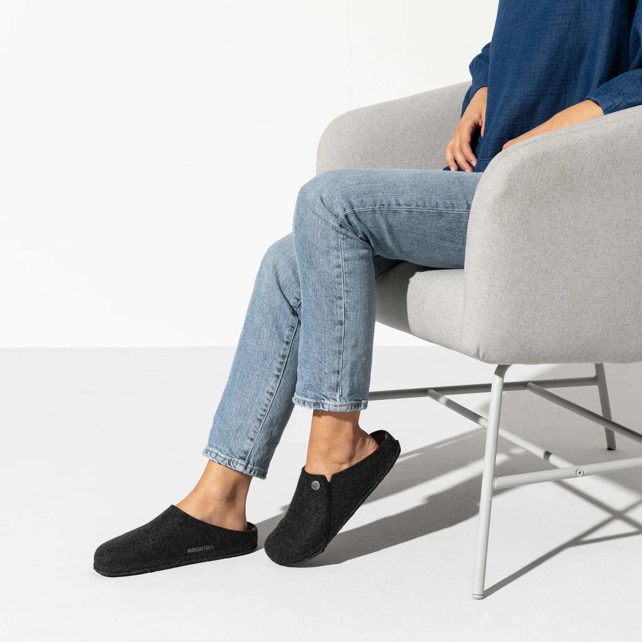 Zermatt Wool Felt Slippers Anthracite
