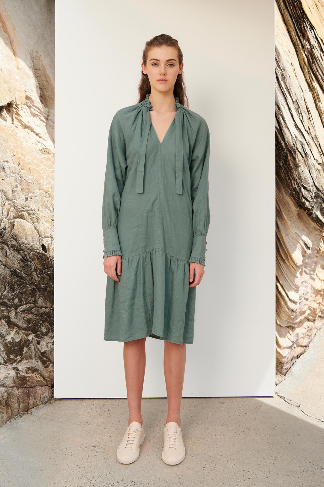 Cecile Linen Dress - Sea