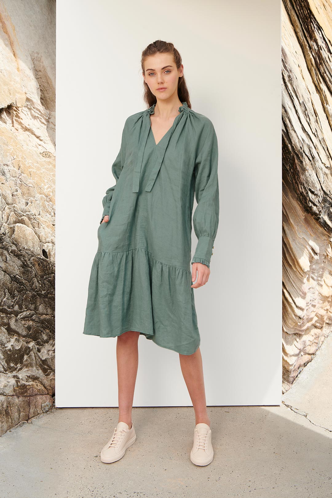 Cecile Linen Dress - Sea