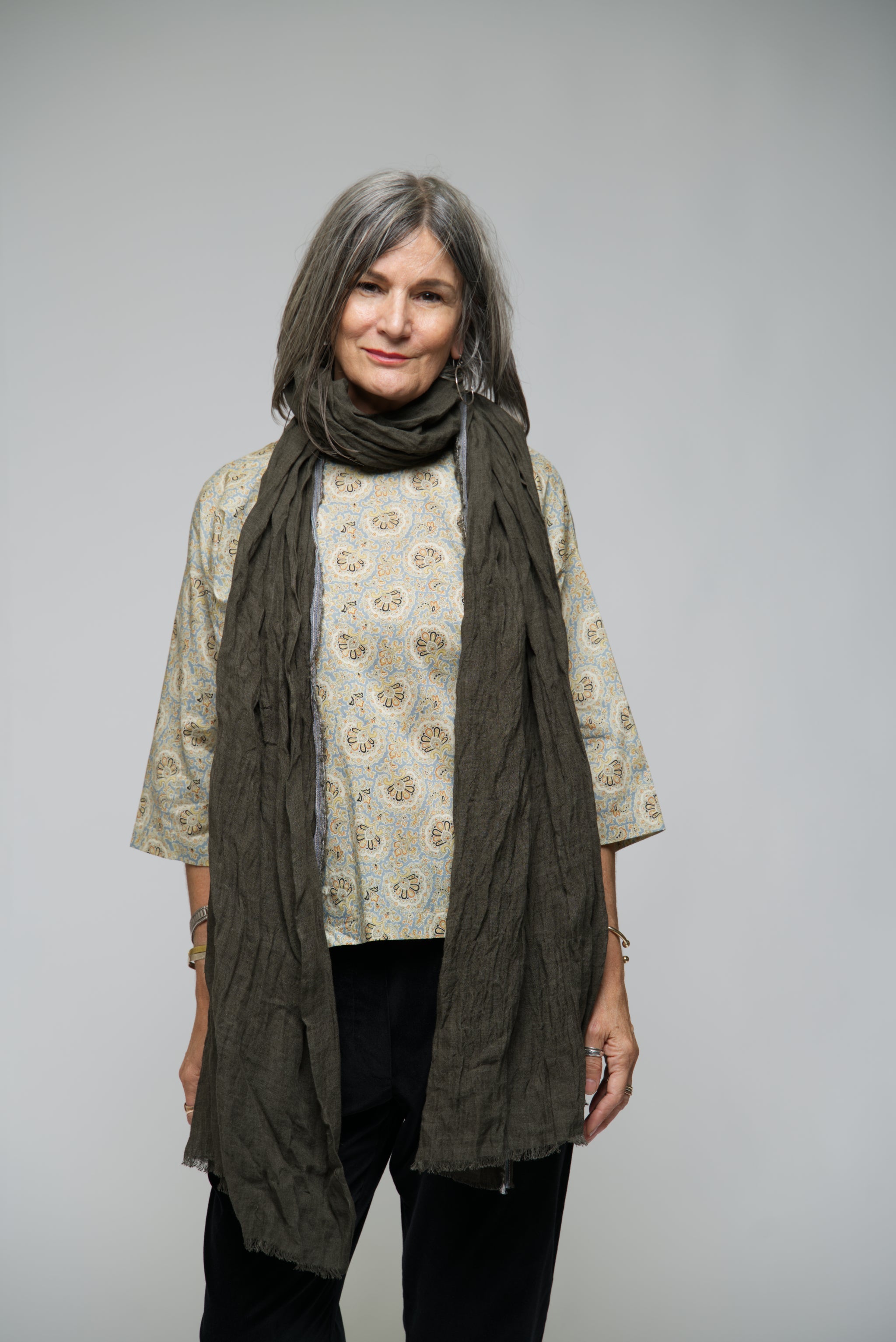 Pure linen wrap - Khaki