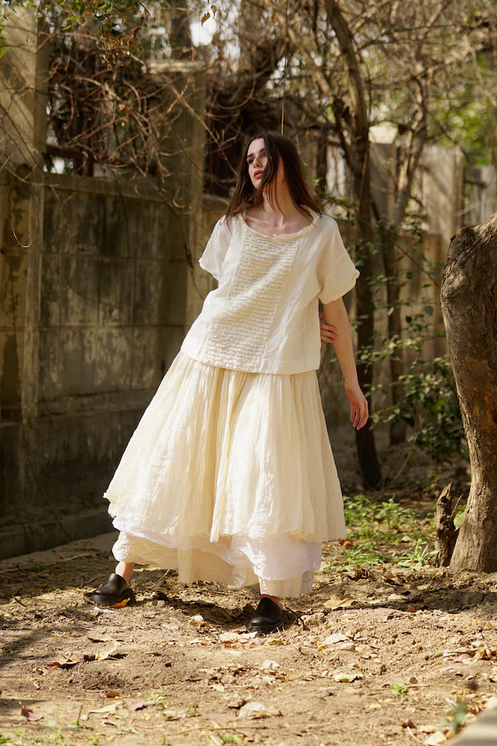 Amelie Tutu Slip Dress Long - Warm White