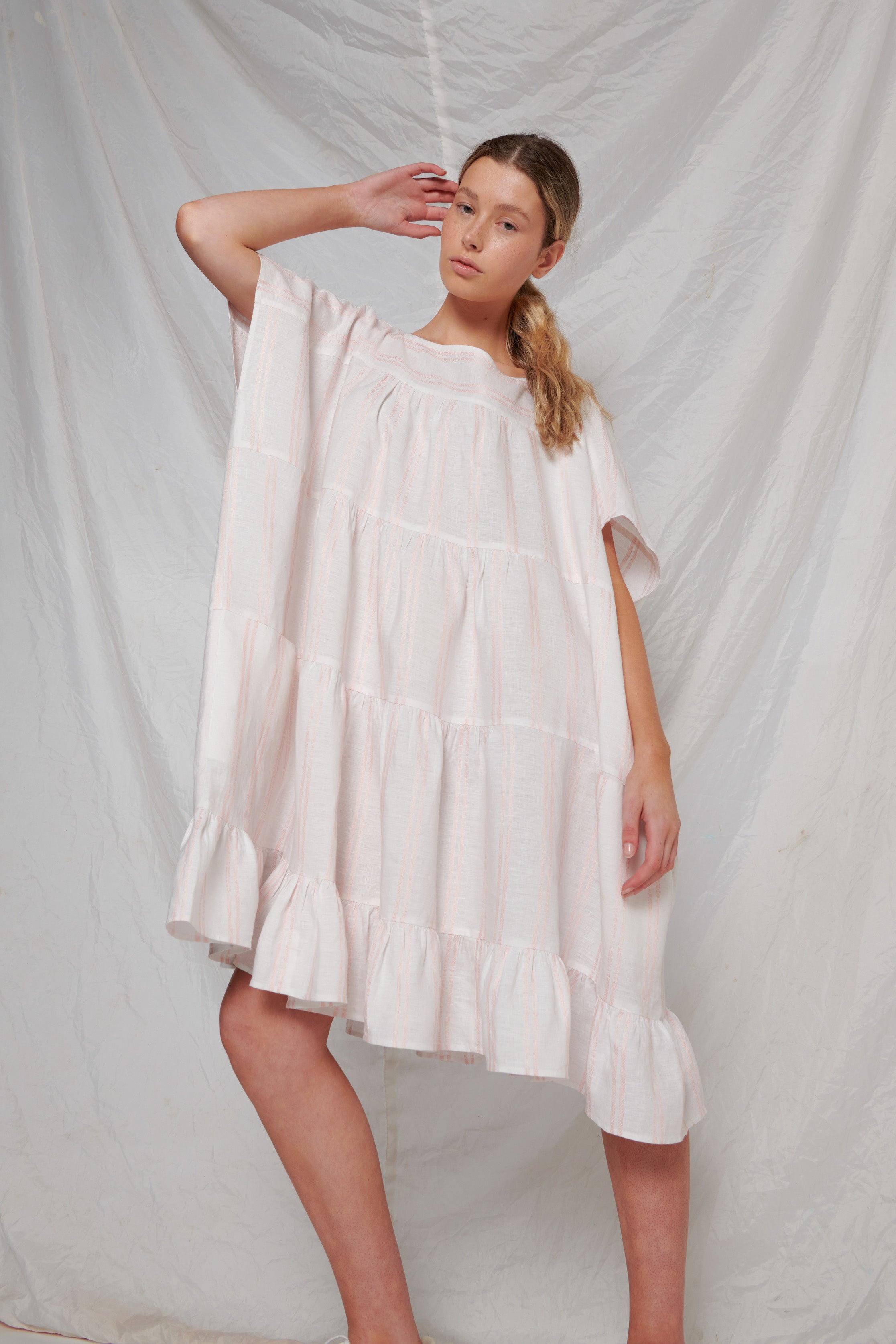 Infinity Dress - White/Petal Stripe