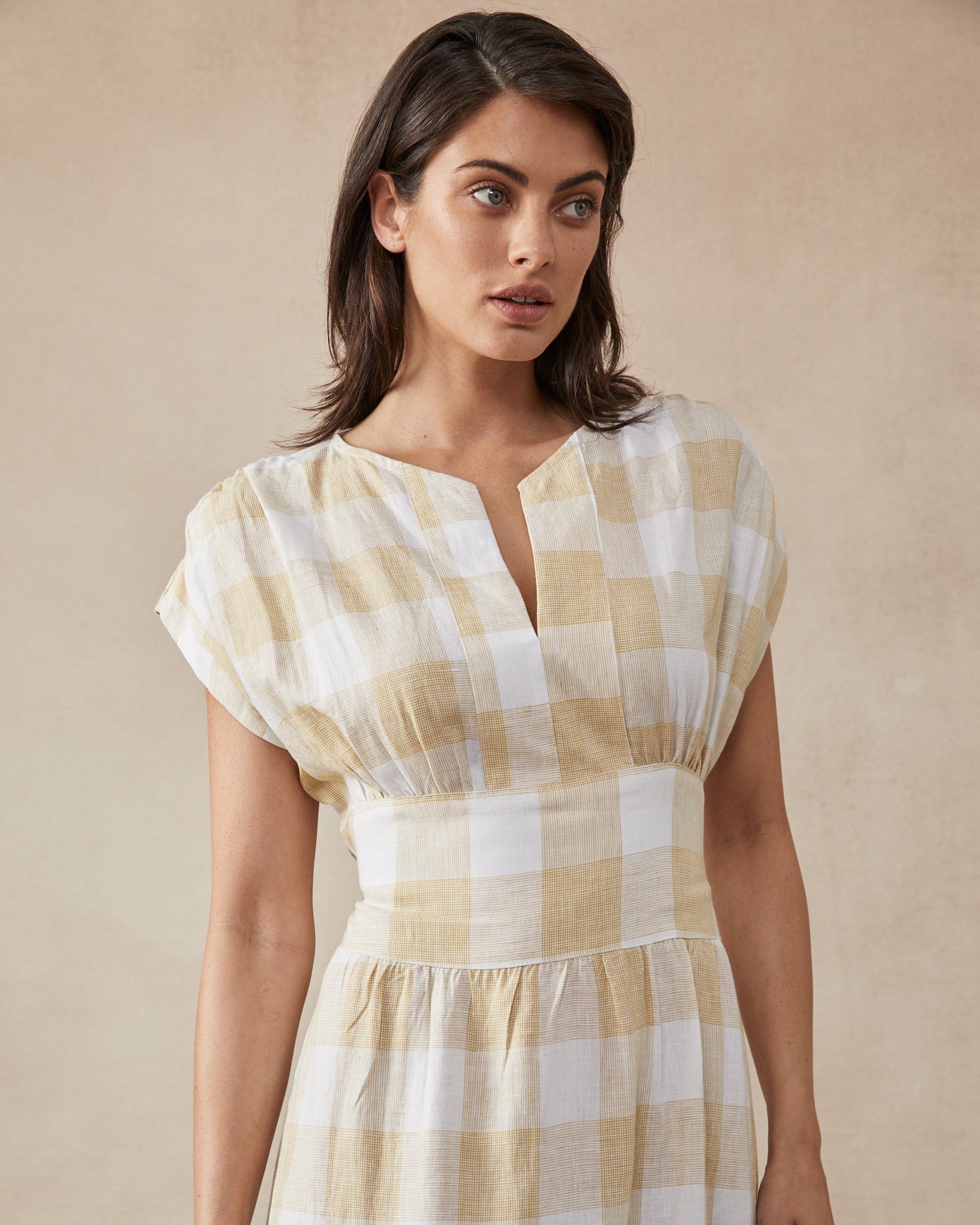 Pre-loved Sammy Dress - Emme Check Dijon