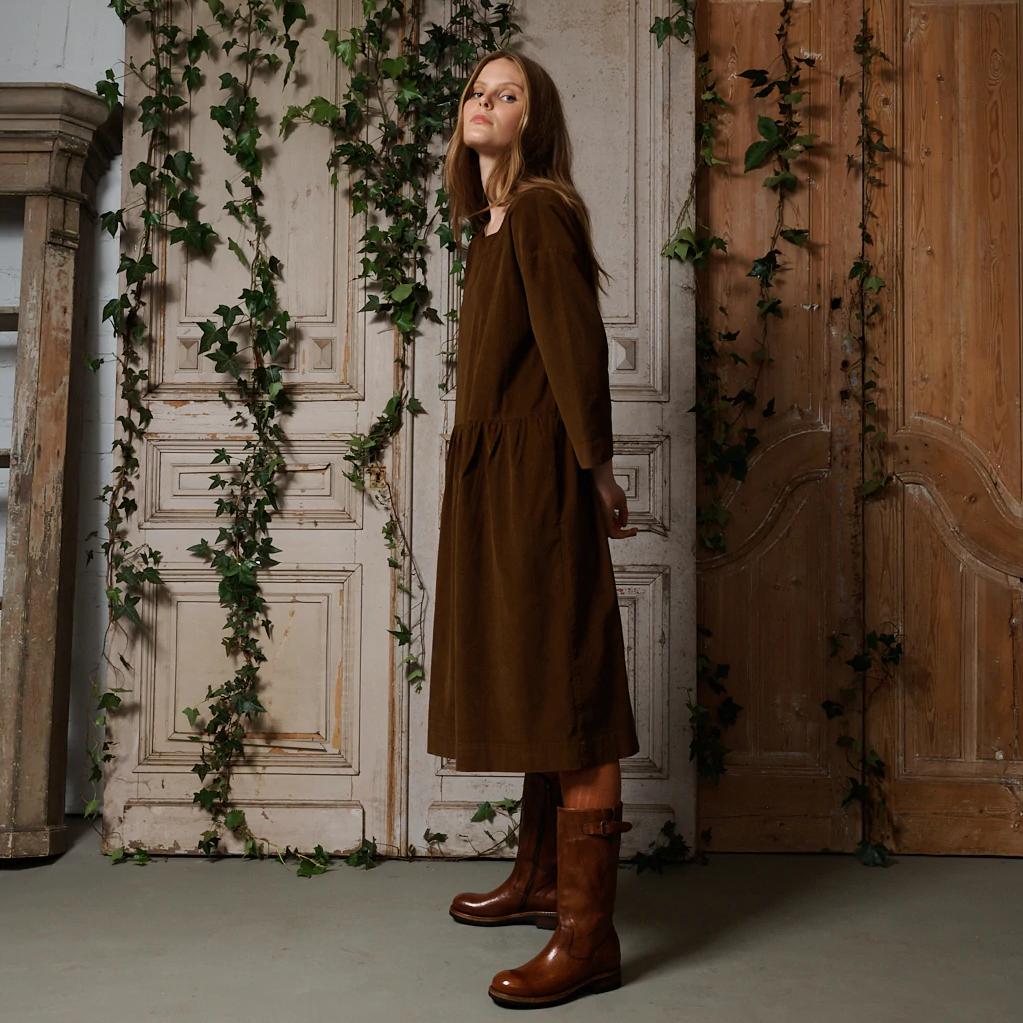 Patron Pinwale Corduroy Dress - Amber