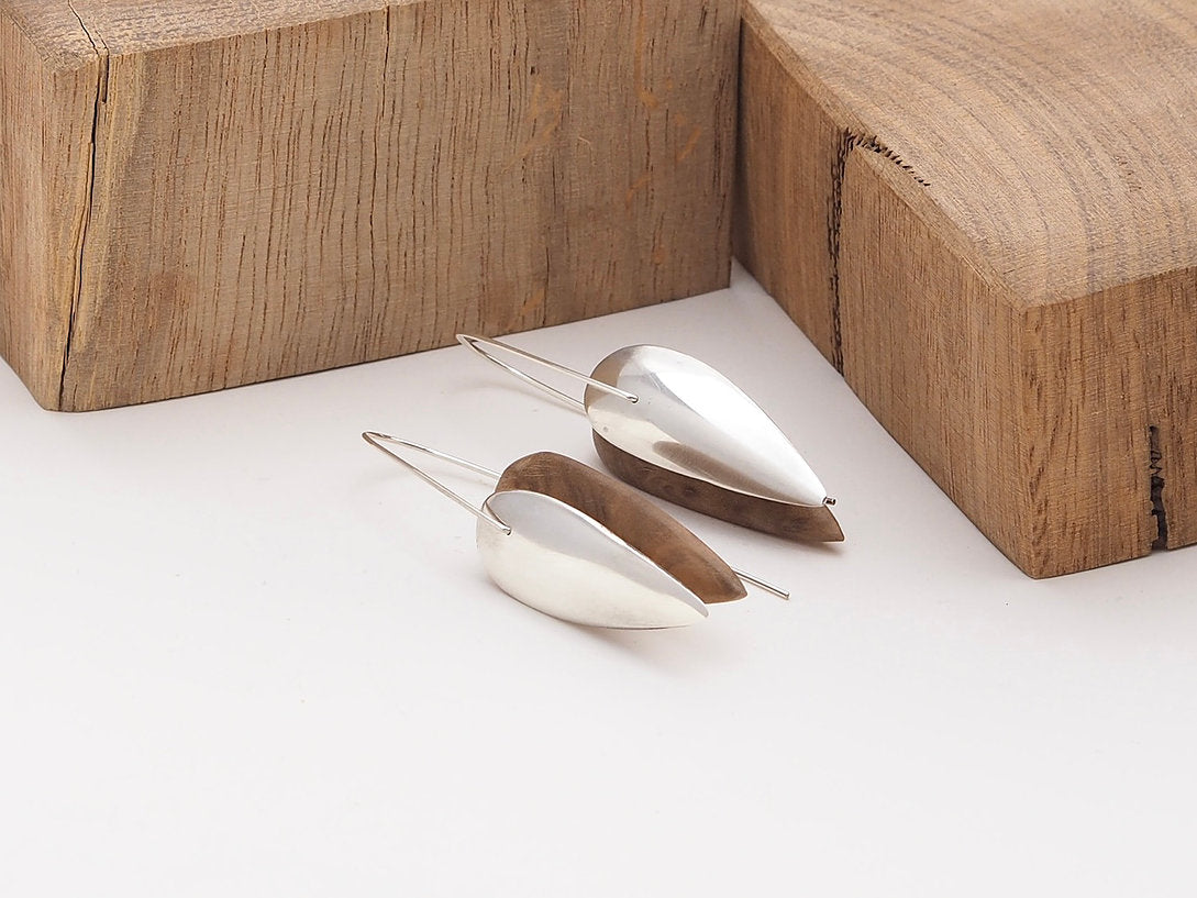 Leaf Earrings - Brown Mallee