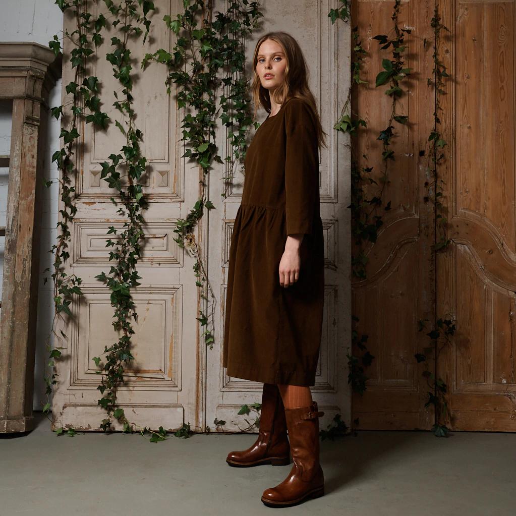 Patron Pinwale Corduroy Dress - Amber