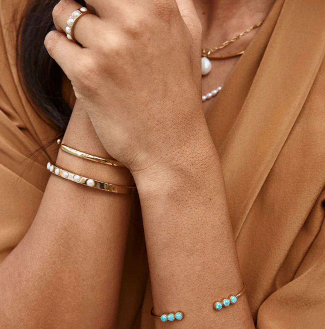 Blue Opal Crystal Cuff