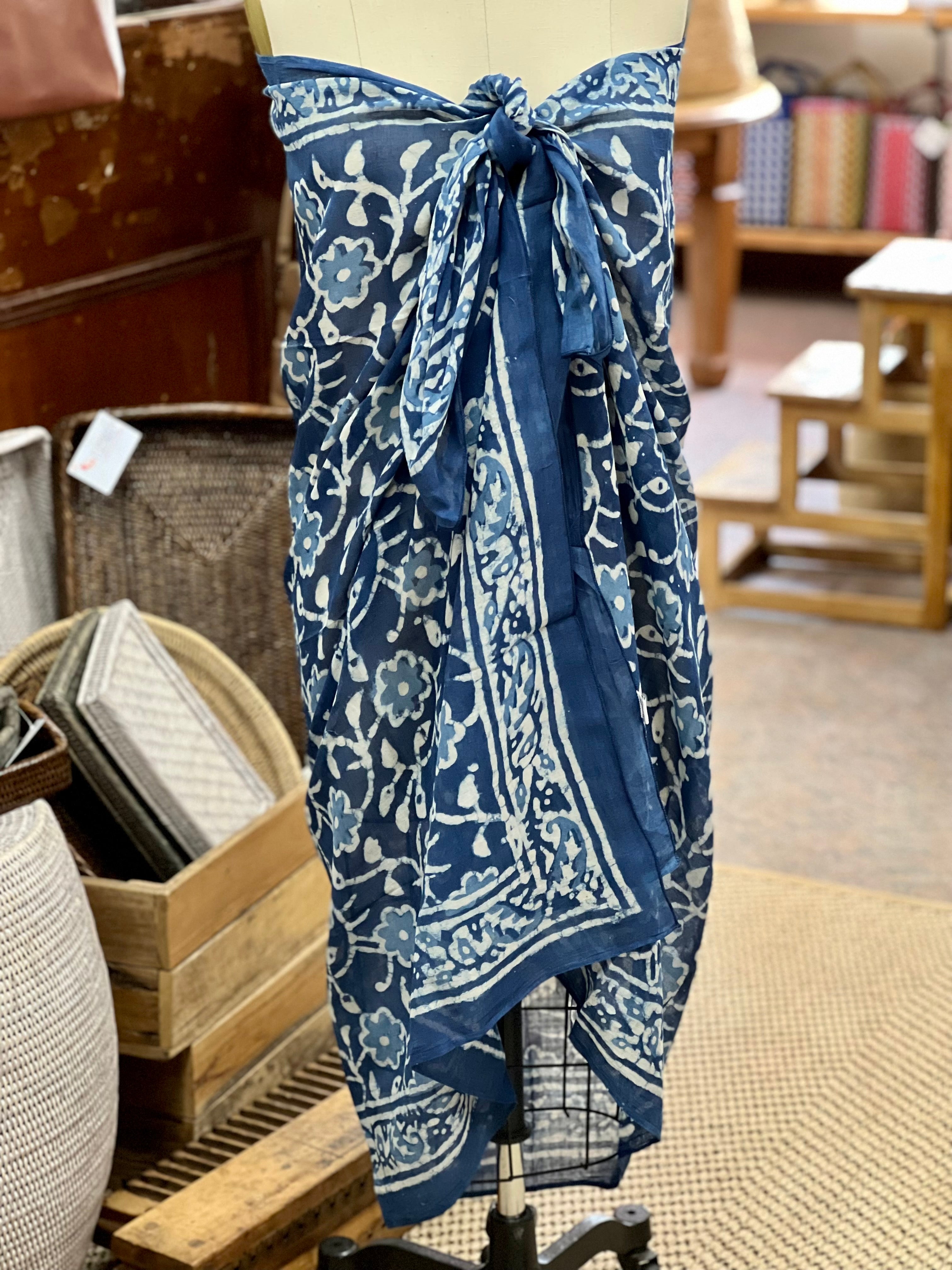 Sarong - Blues Floral