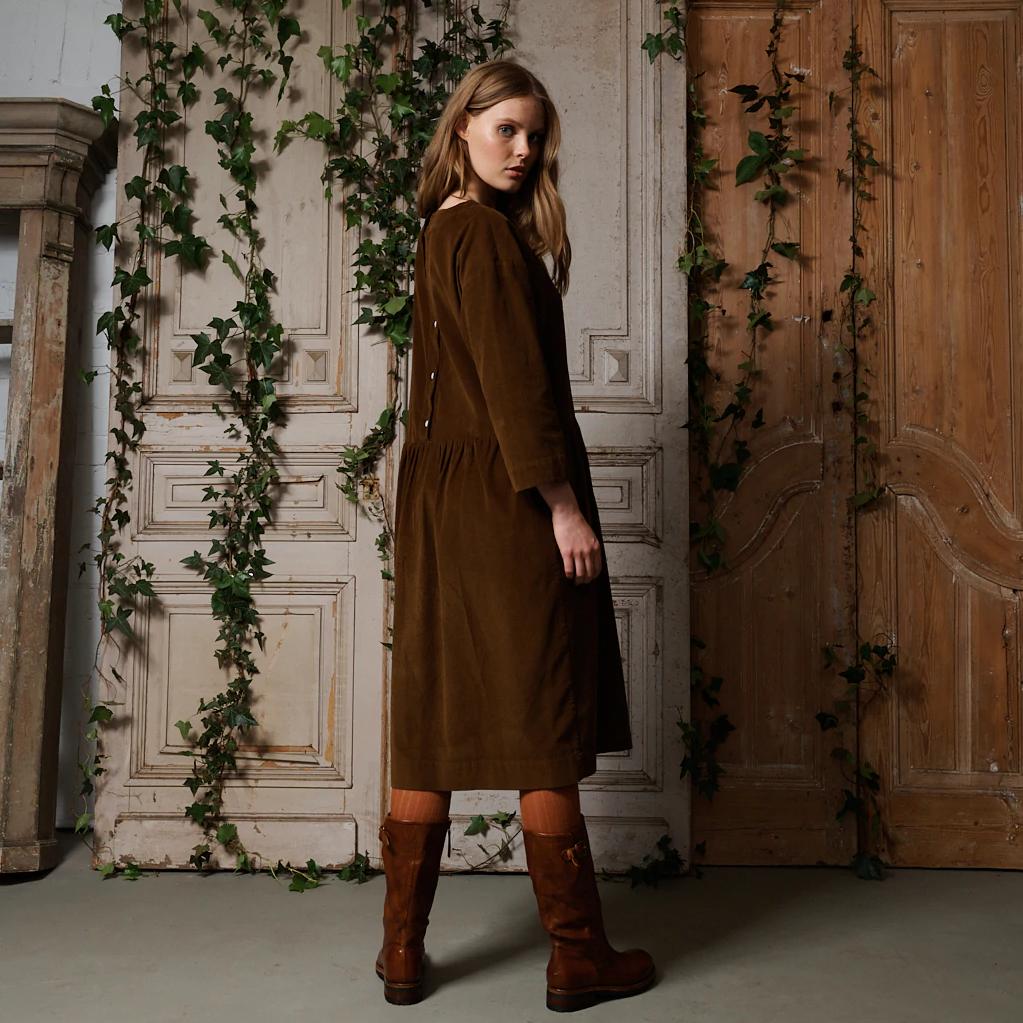 Patron Pinwale Corduroy Dress - Amber