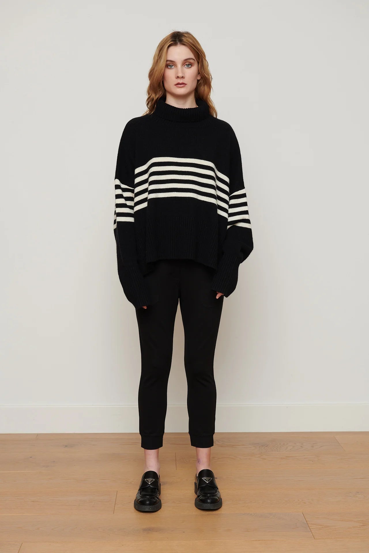 Charlie Wool/Cashmere Sweater - Black/White