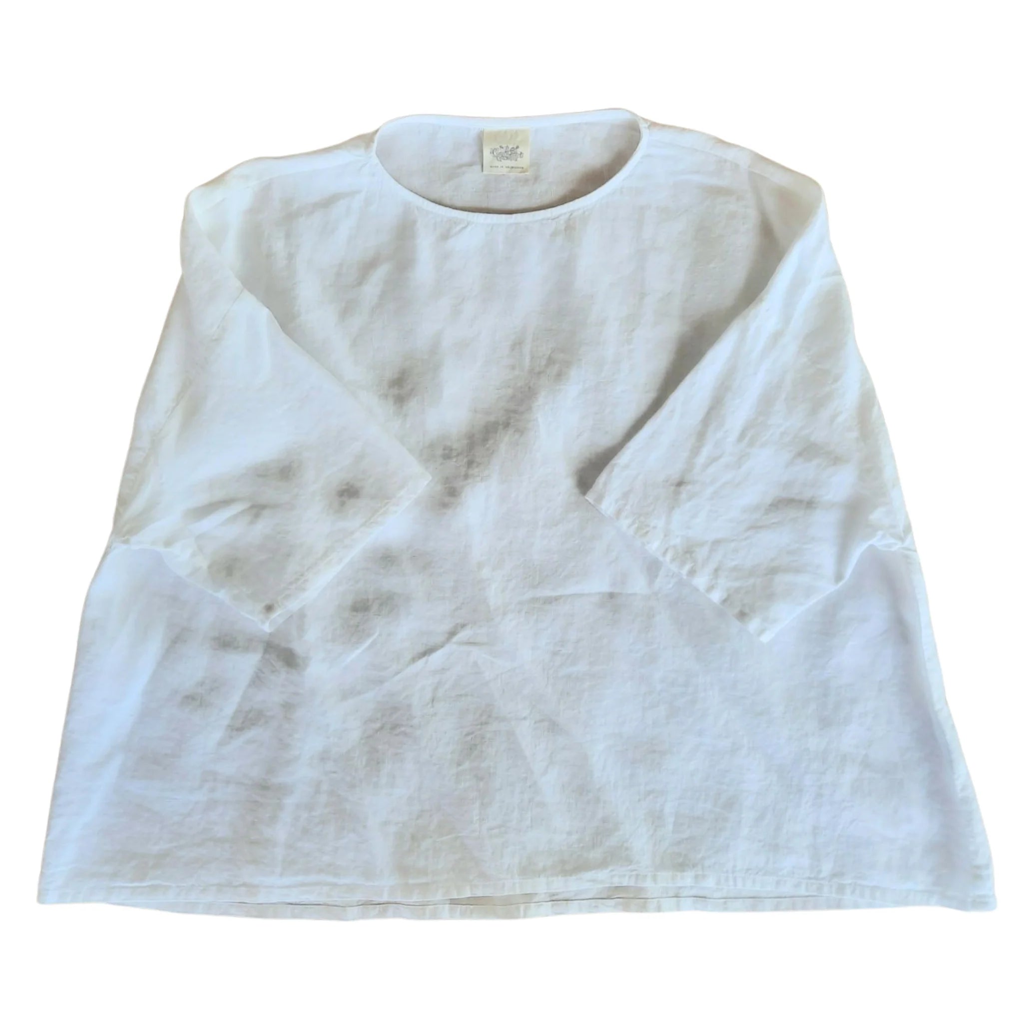 Clara Oversized Linen Tee - White