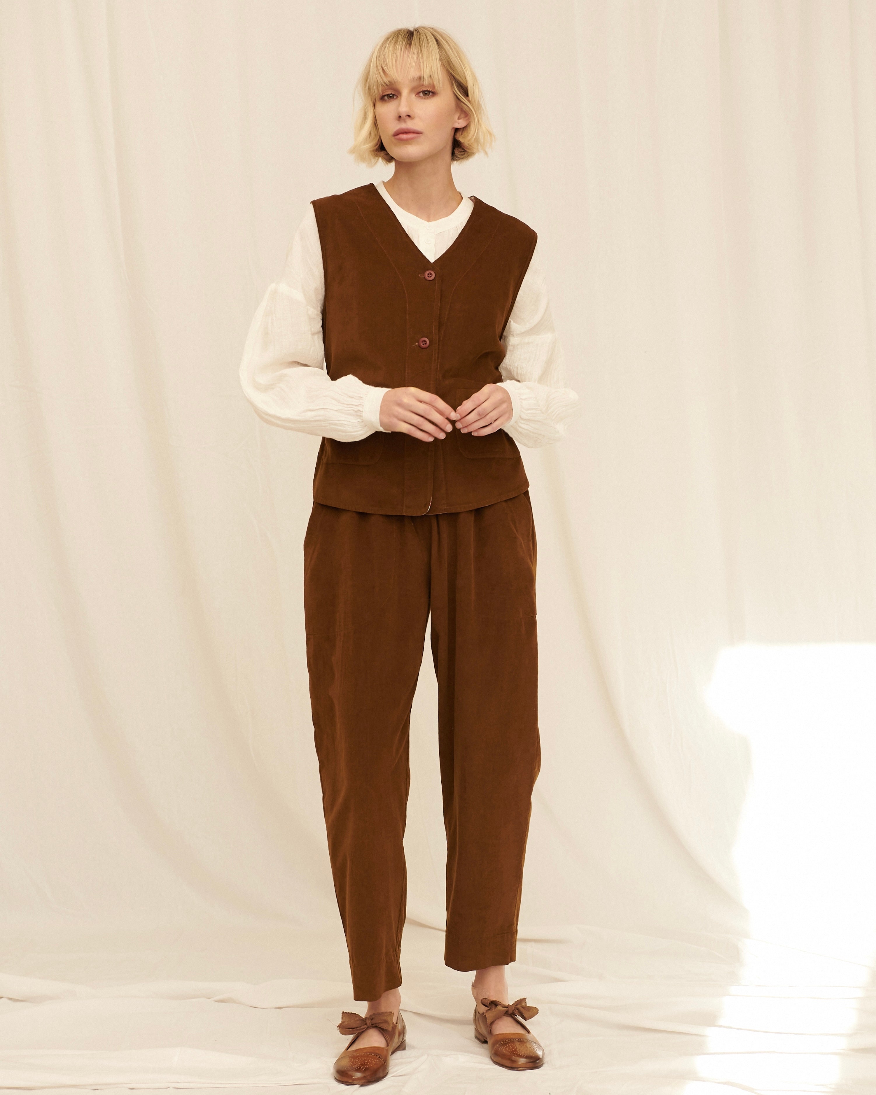 Hester Pinwale Corduroy Pull On Pants - Amber