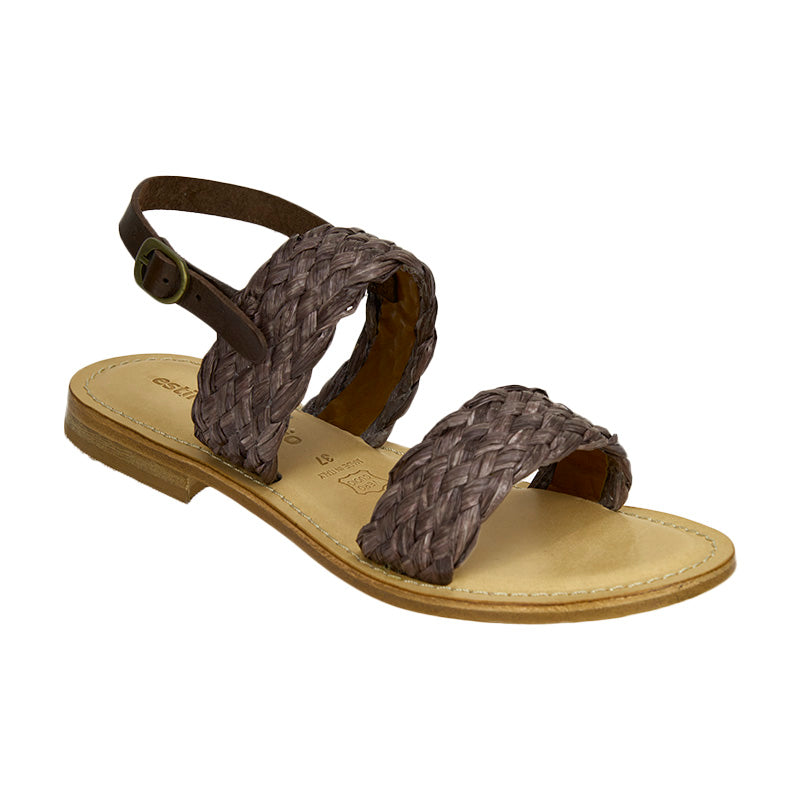 Duo Raffia Sandal - Cocoa