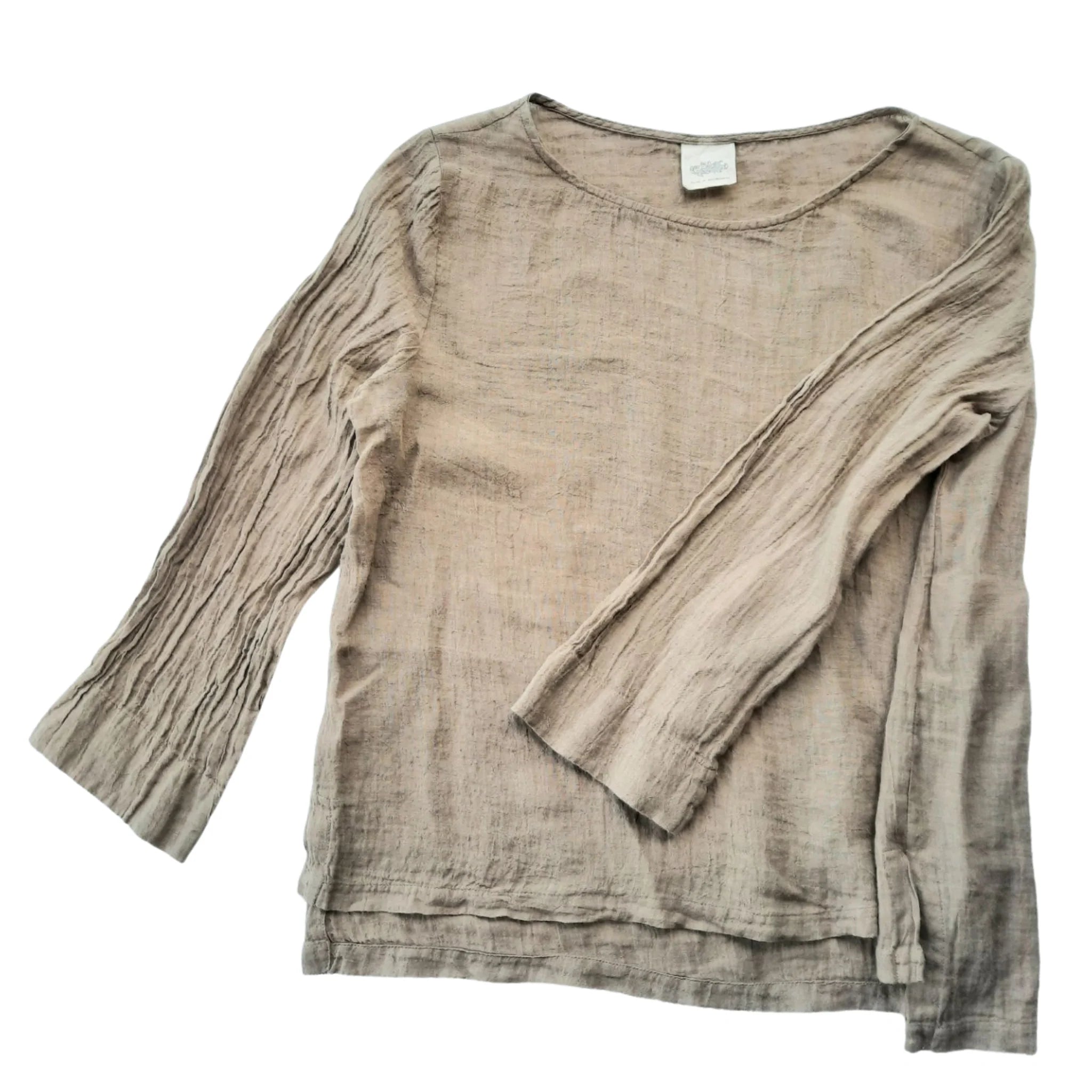 Ombeline Linen Gauze Top - Clay