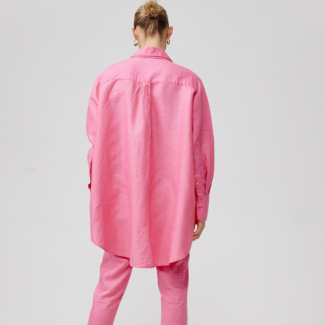 Noah Linen Shirt - Pink