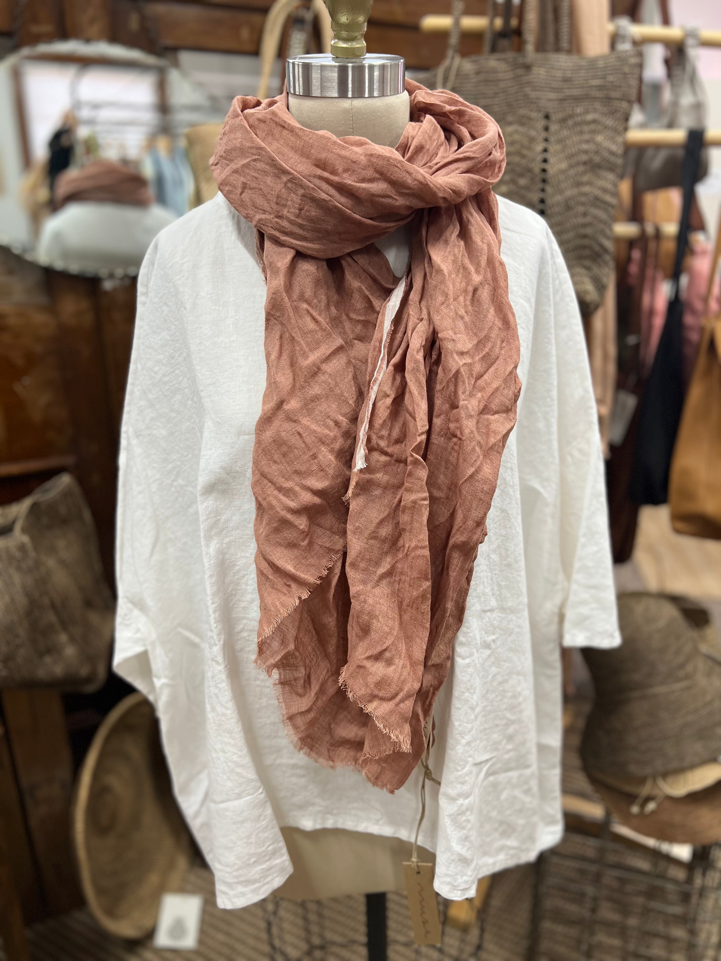 Clara Oversized Linen Tee - White