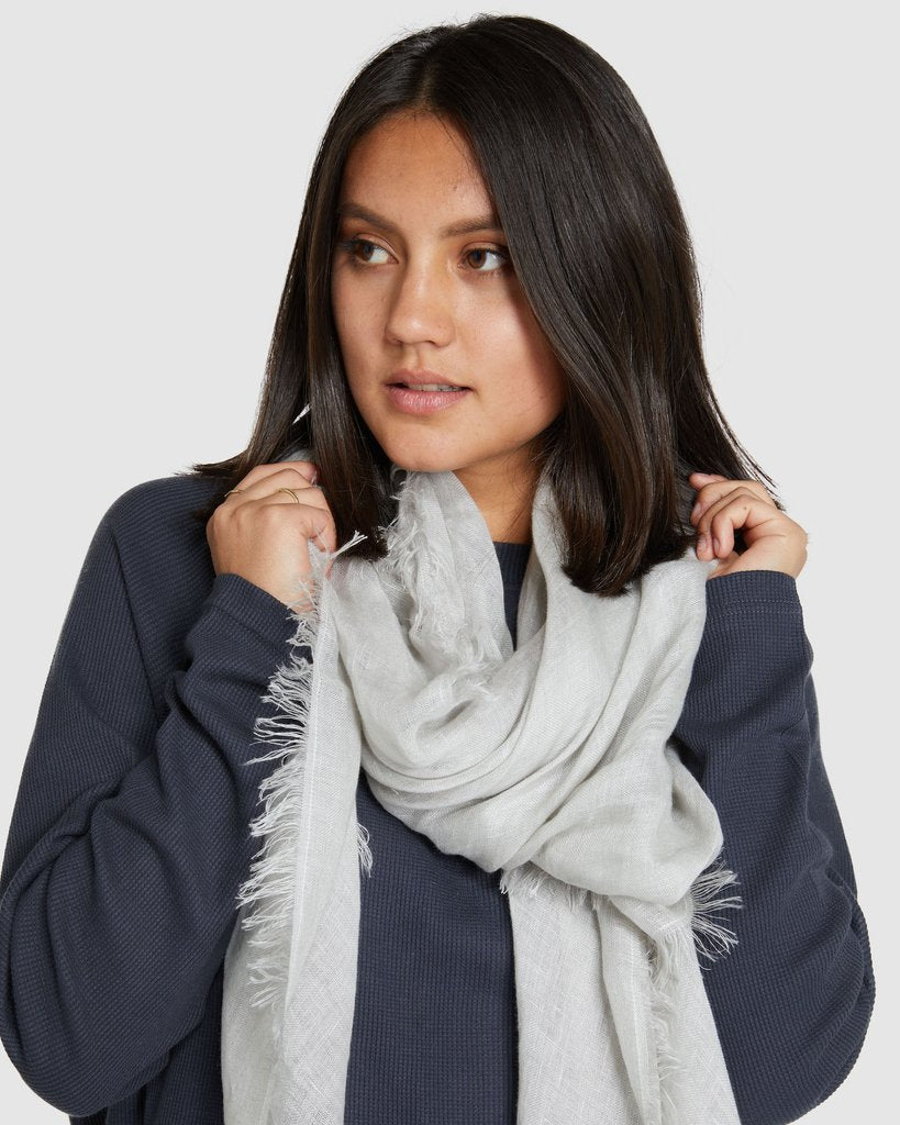 Linen Scarf - Winter Fog