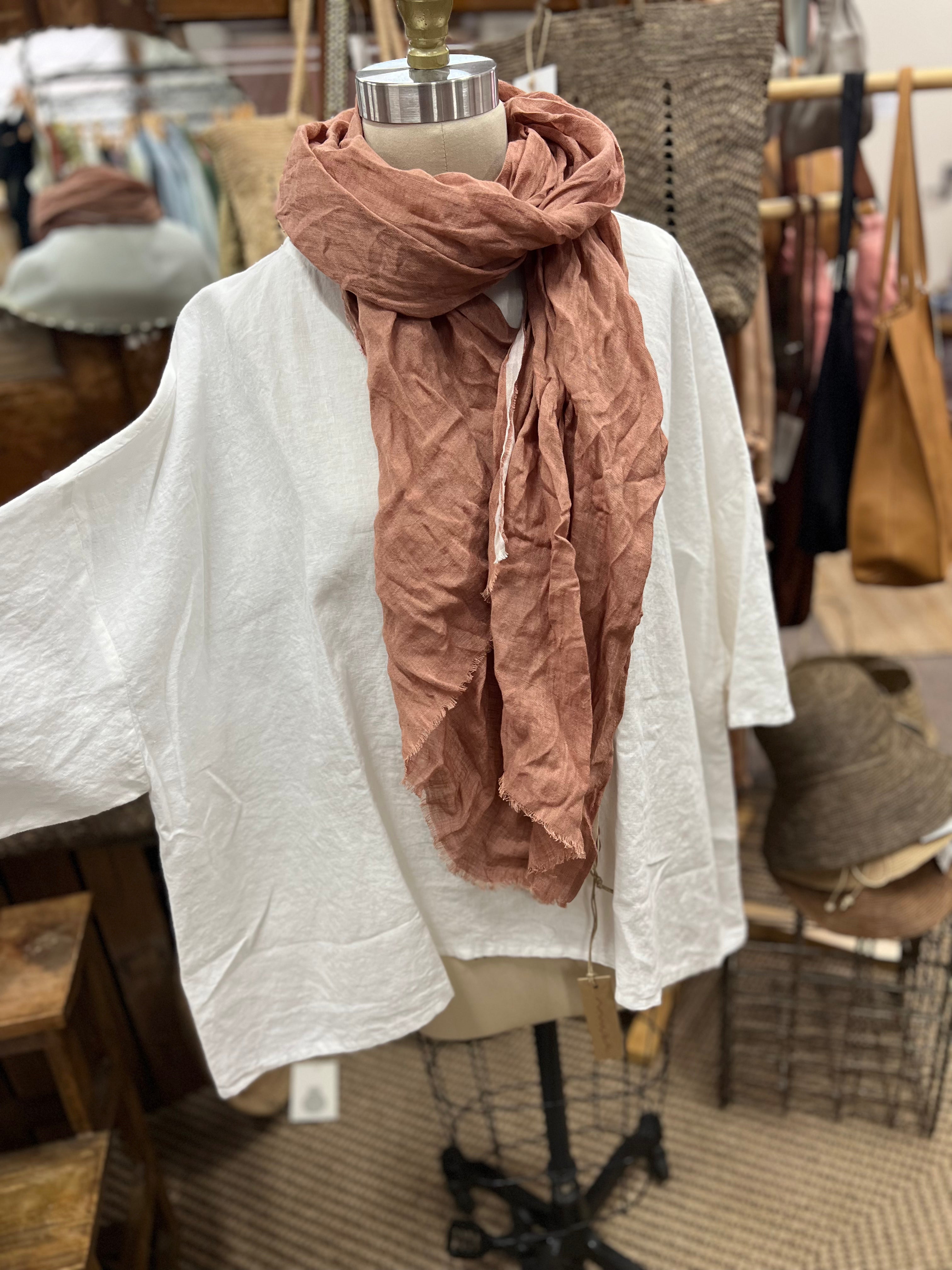 Clara Oversized Linen Tee - White