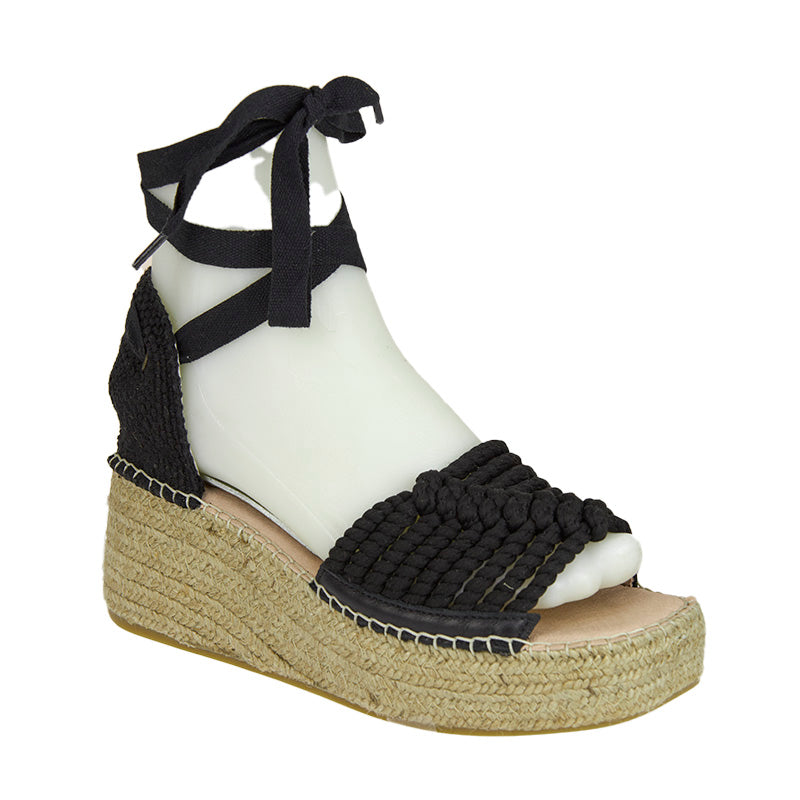 Anisa Mid Wedge Espadrille - Black