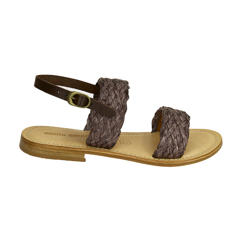 Duo Raffia Sandal - Cocoa